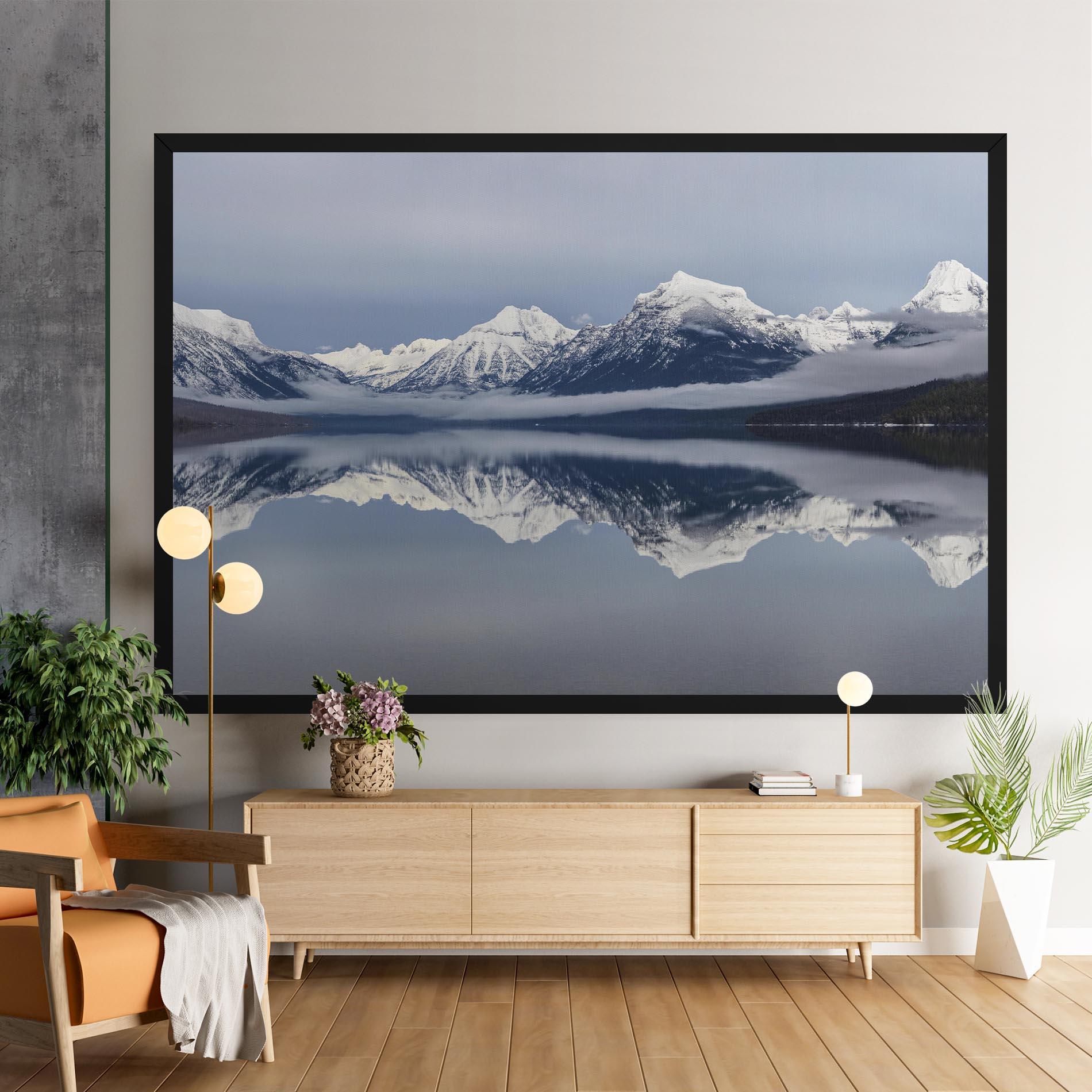 Leinwandbild Beautiful Snowy Mountain mockup 9