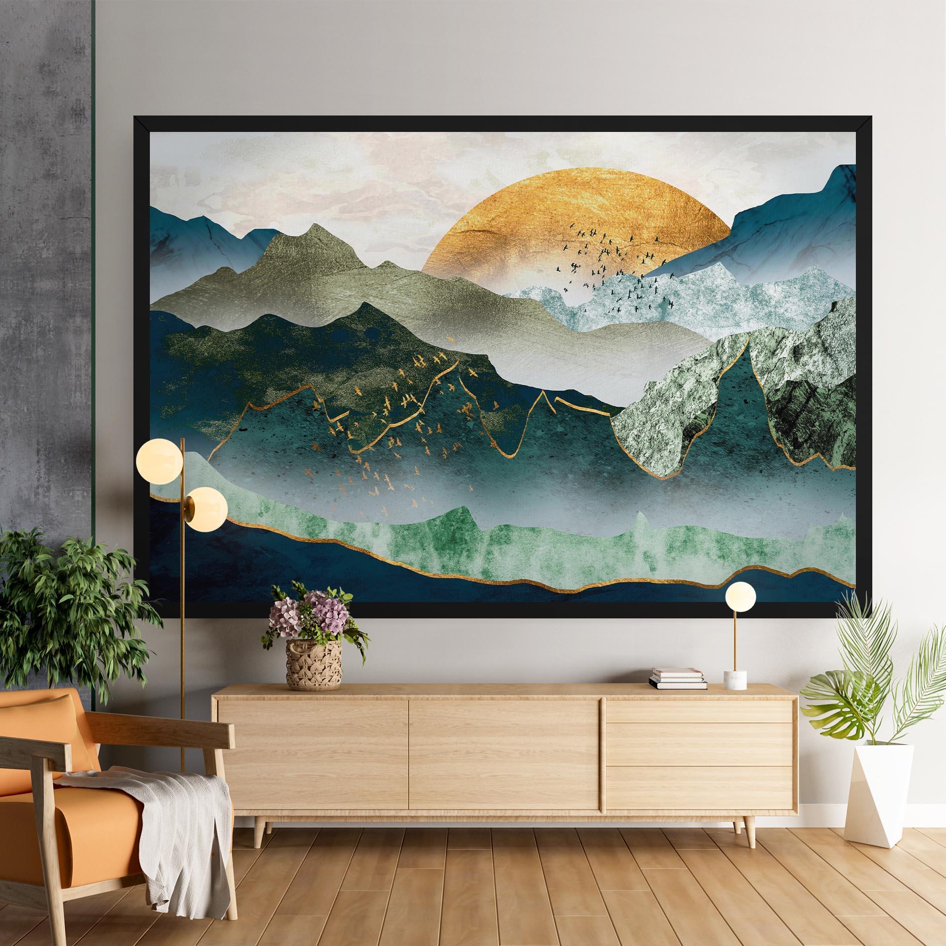 Leinwandbild Golden Mountains mockup 9