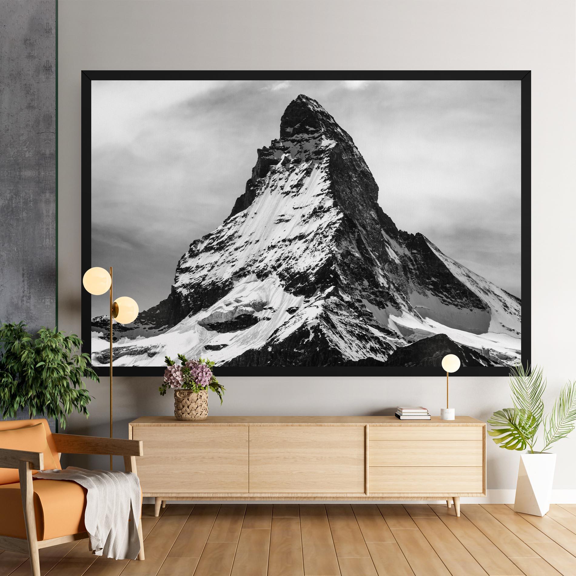Leinwandbild Snowy Black Mountain mockup 9