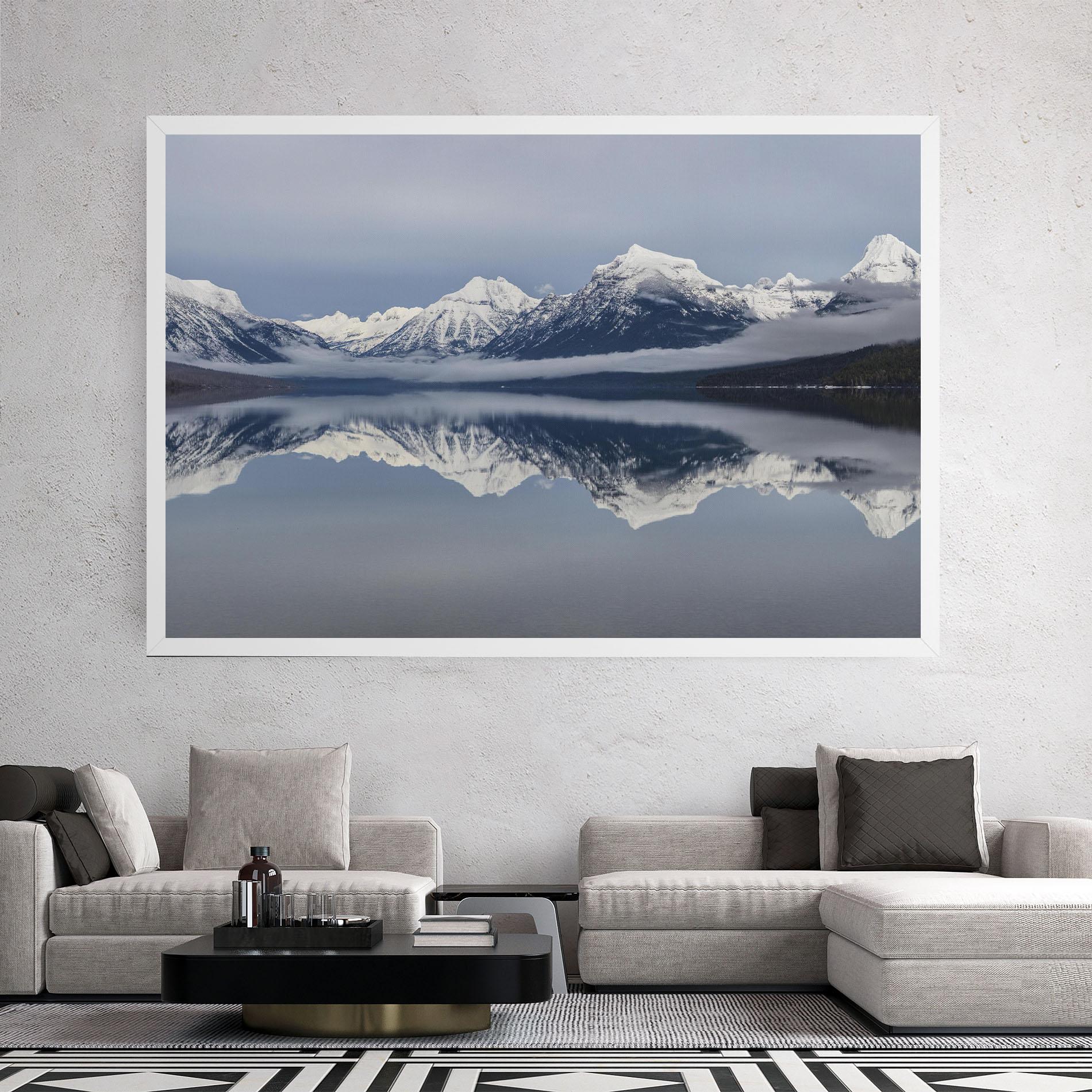 Leinwandbild Beautiful Snowy Mountain mockup 2