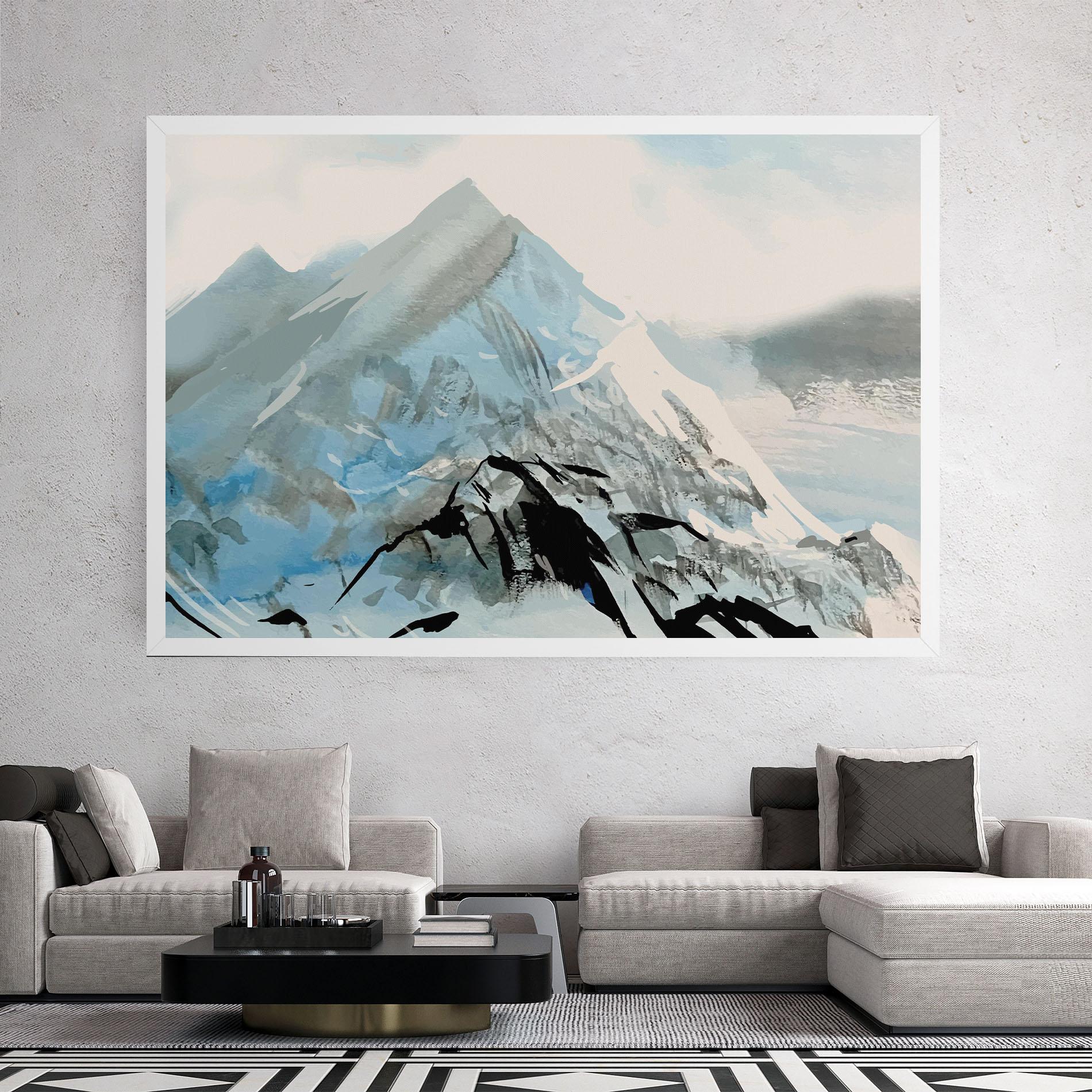 Leinwandbild Blue Black Mountain mockup 2