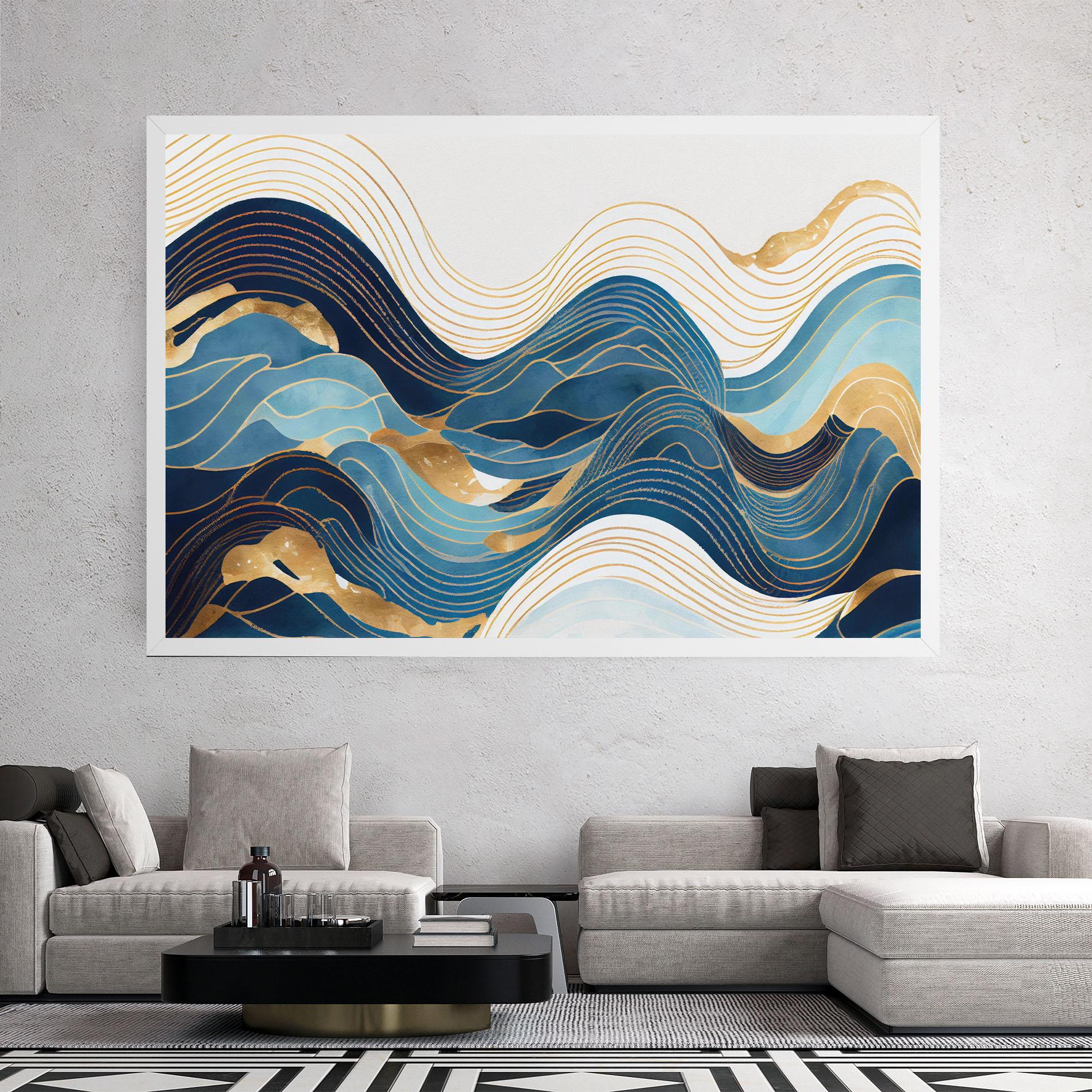 Leinwandbild Blue Wave Mountain mockup 2