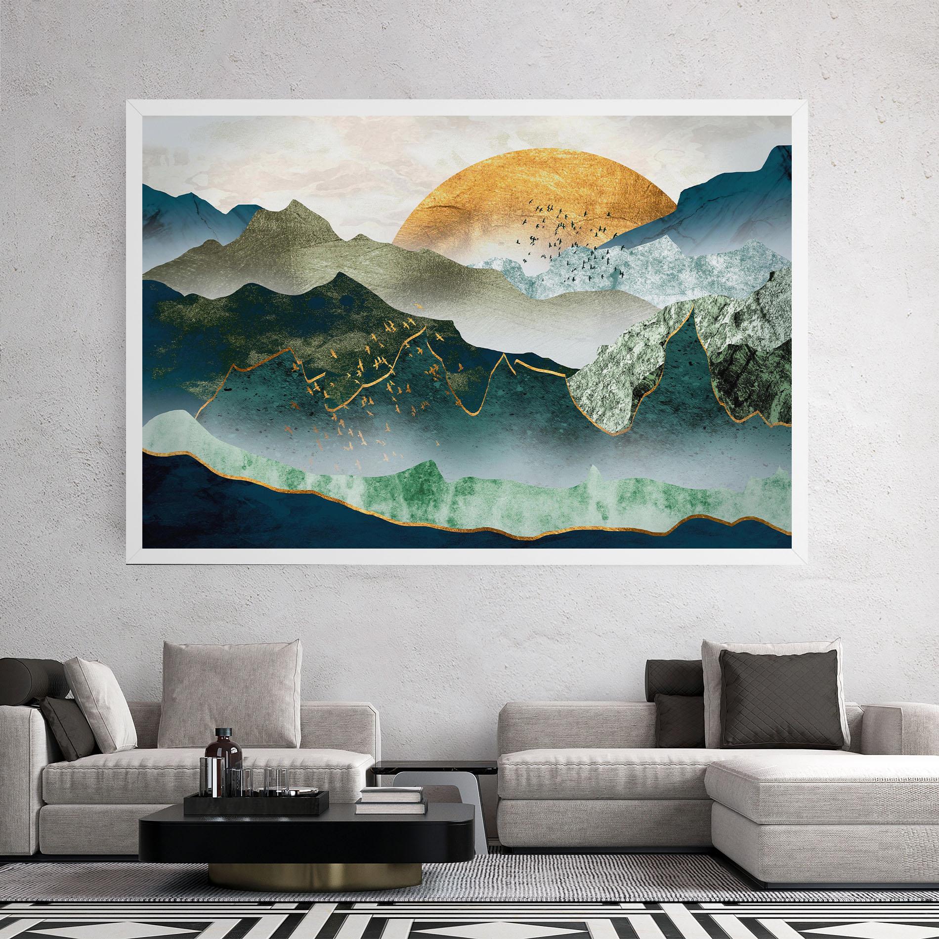 Leinwandbild Golden Mountains mockup 2