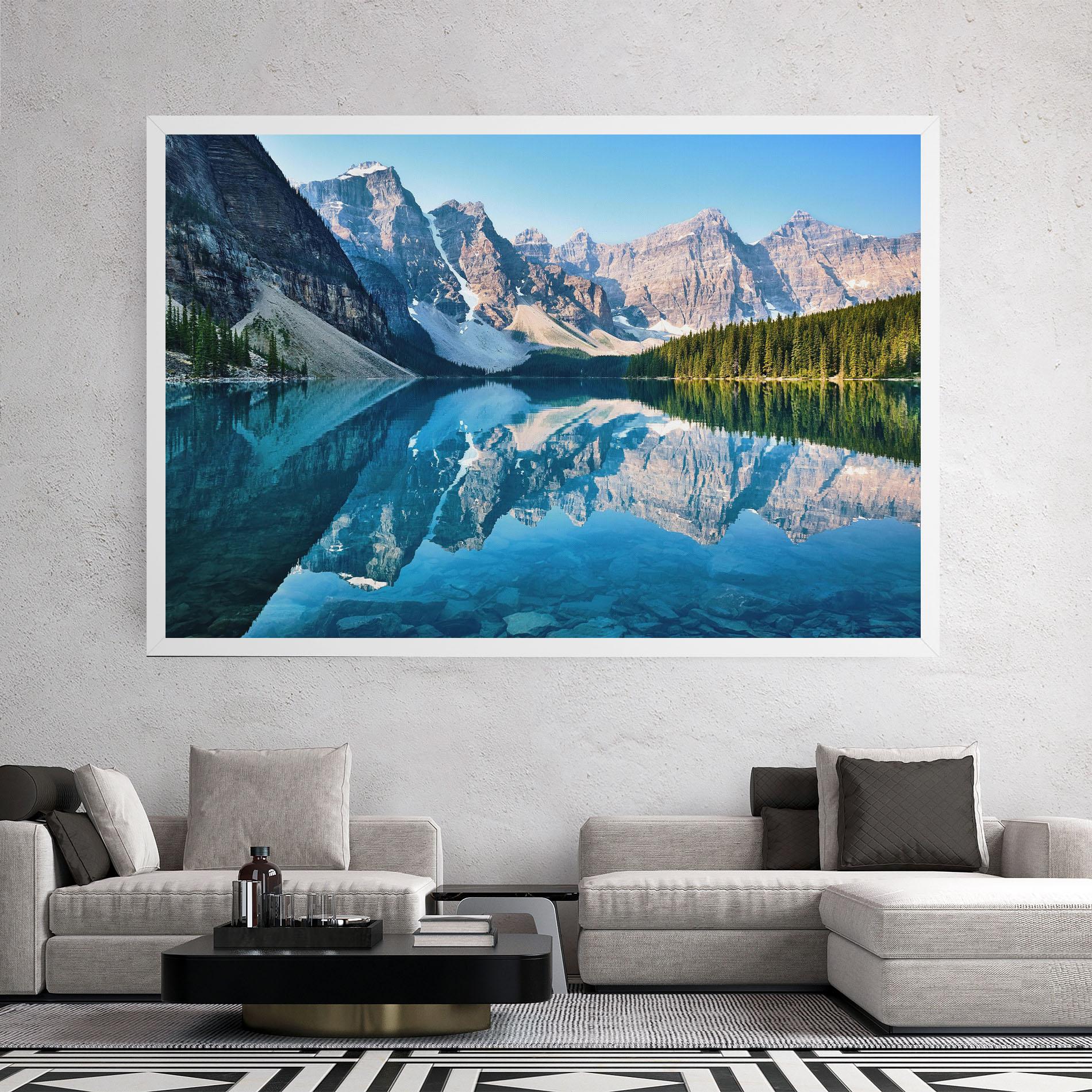 Leinwandbild Mountain Crystal Lake mockup 2