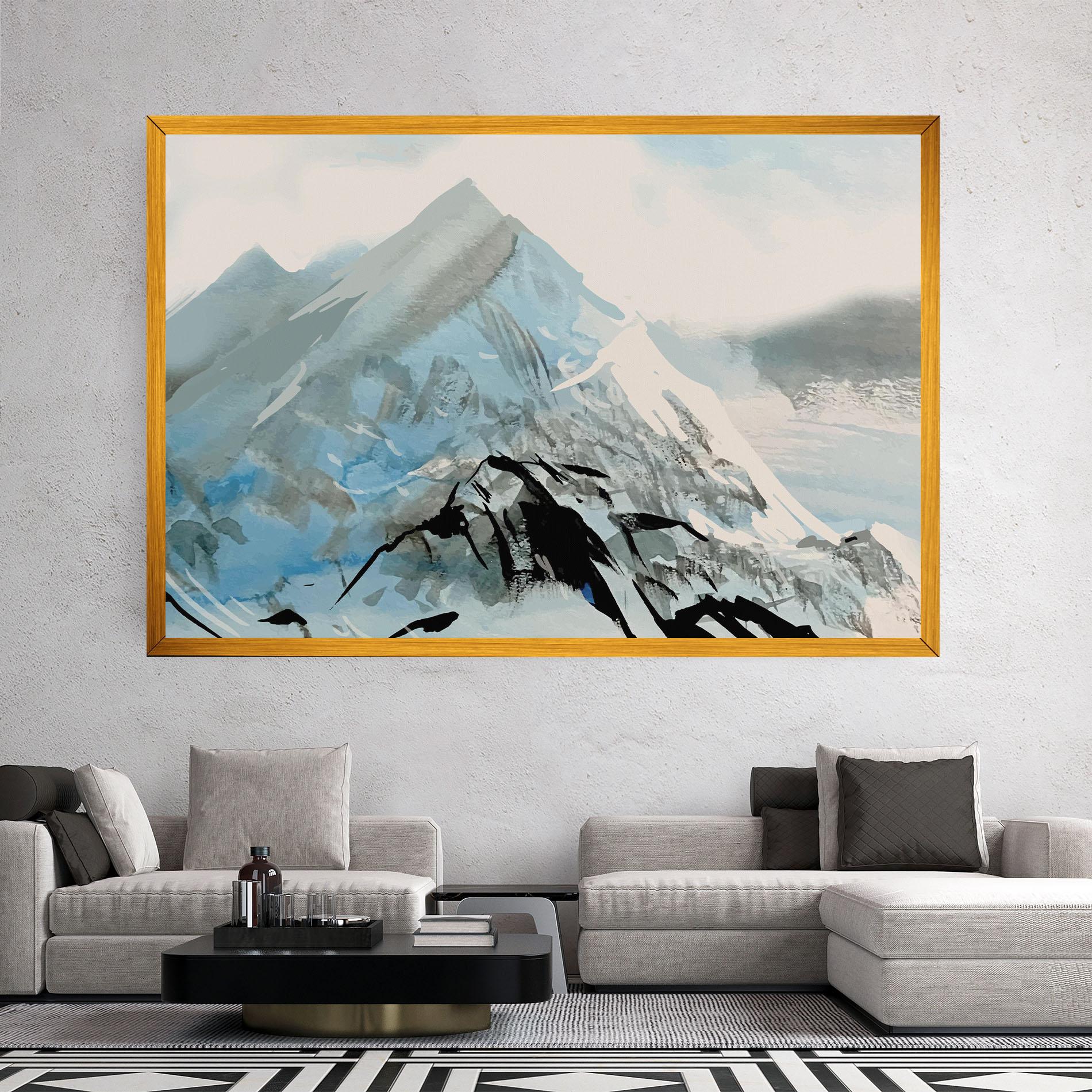 Leinwandbild Blue Black Mountain mockup 2