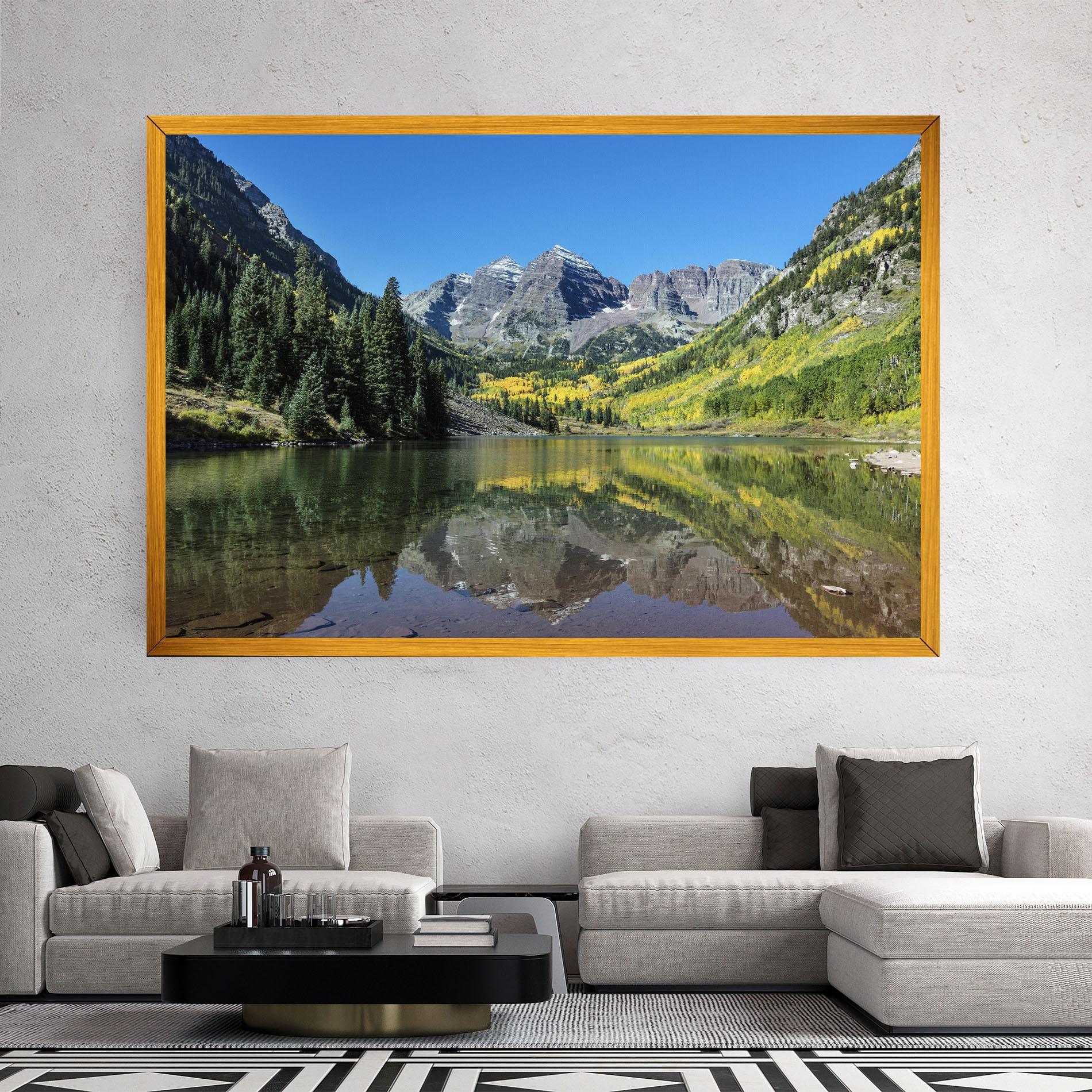 Leinwandbild Lake Green Mountain mockup 2