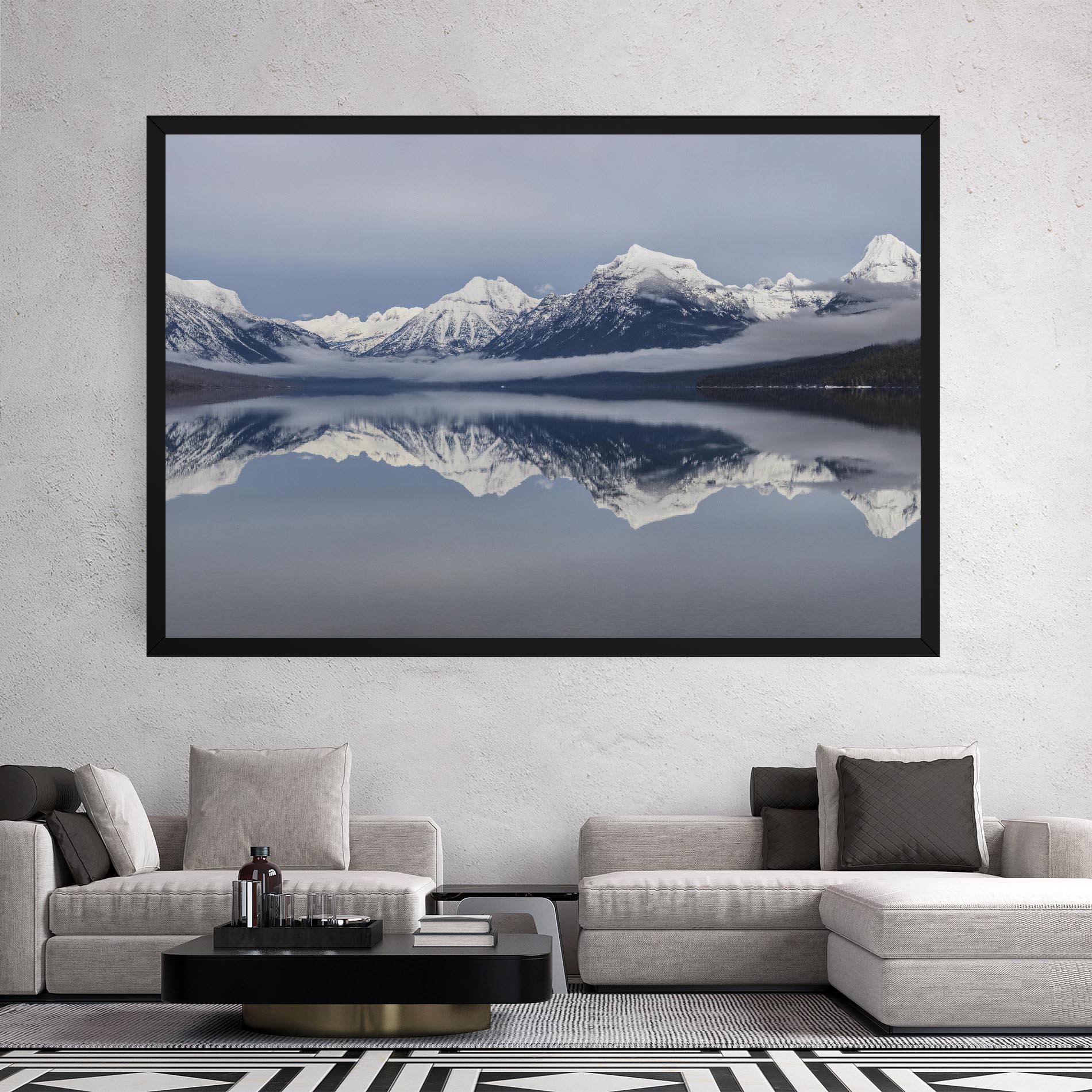 Leinwandbild Beautiful Snowy Mountain mockup 2