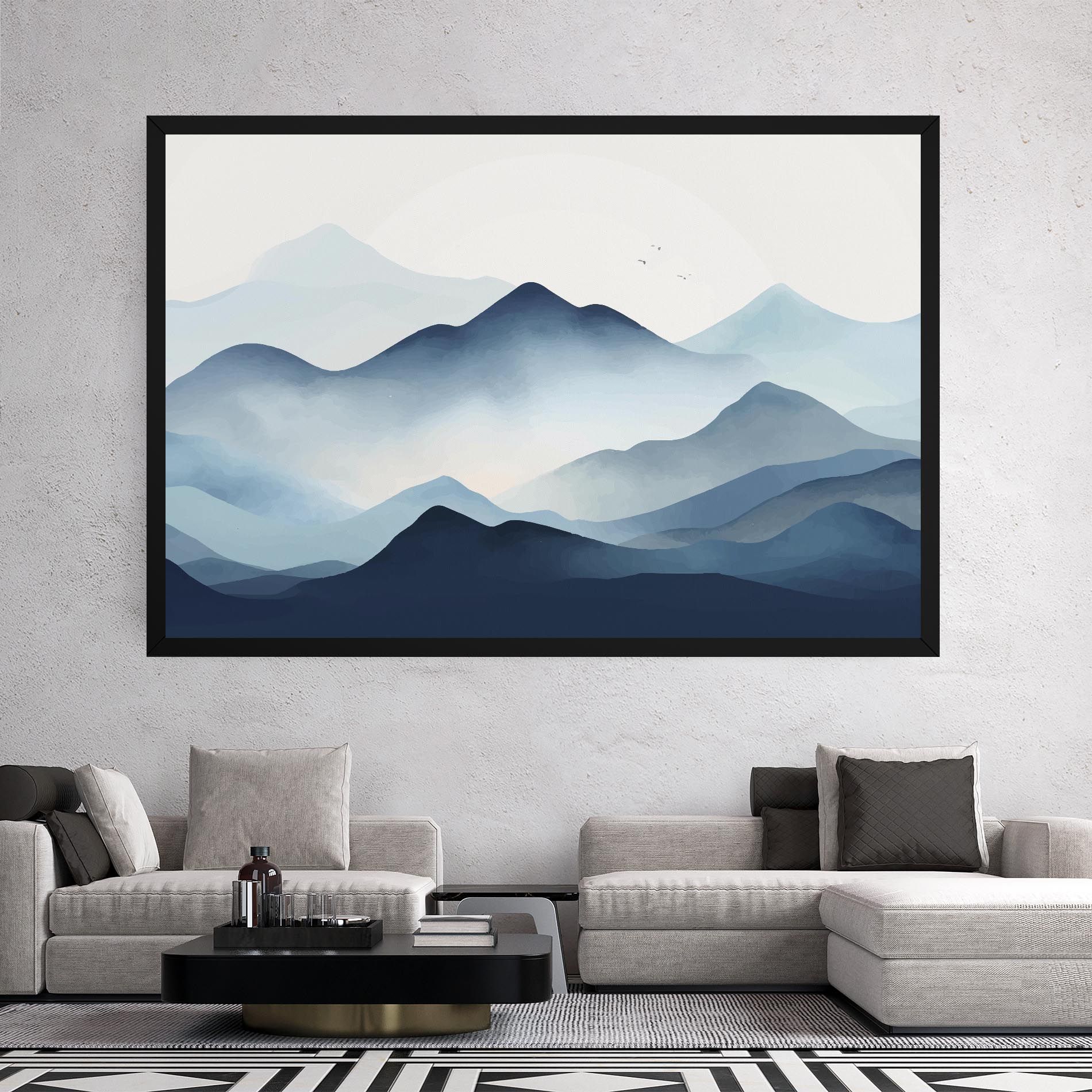 Blue Foggy Mountain mockup 2