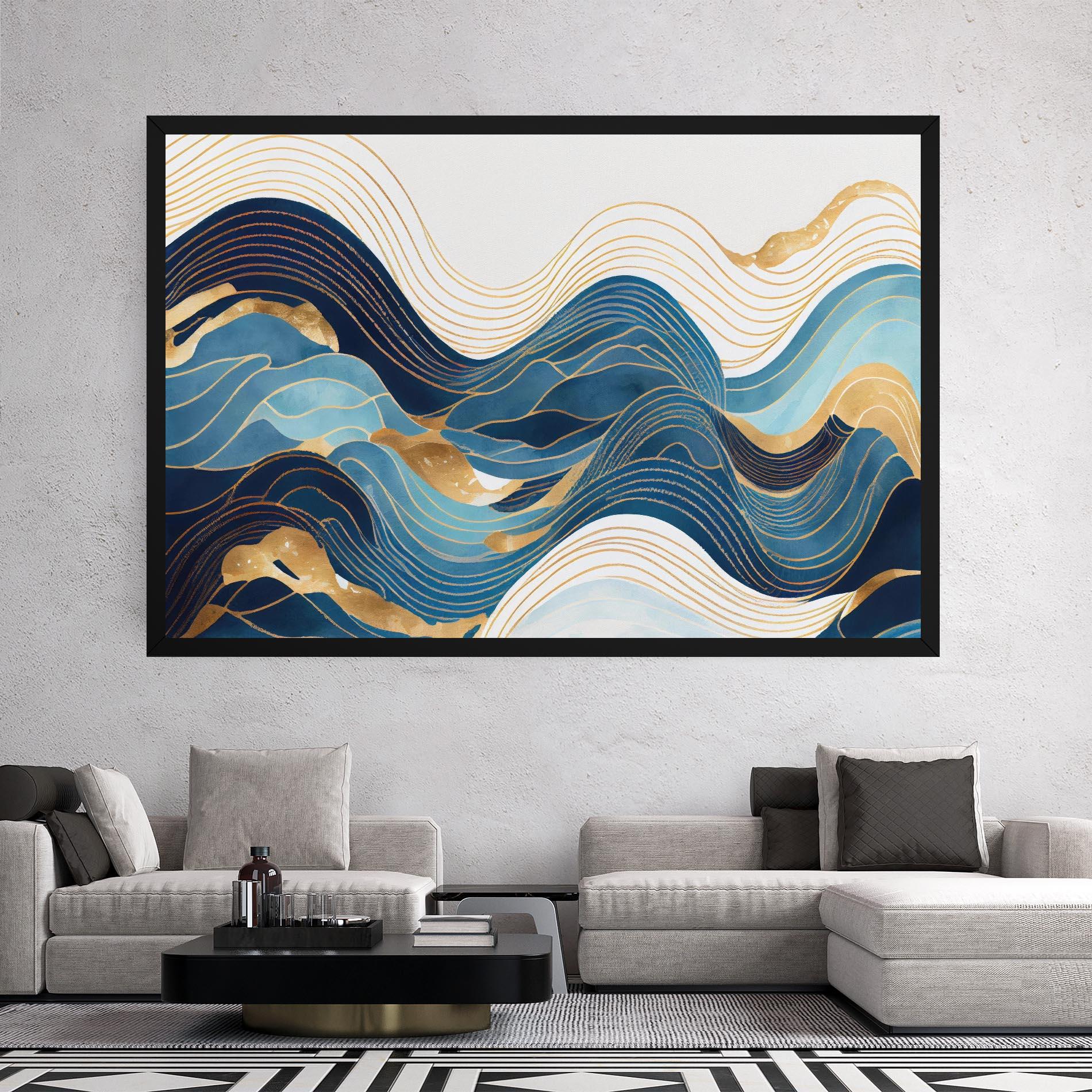 Leinwandbild Blue Wave Mountain mockup 2