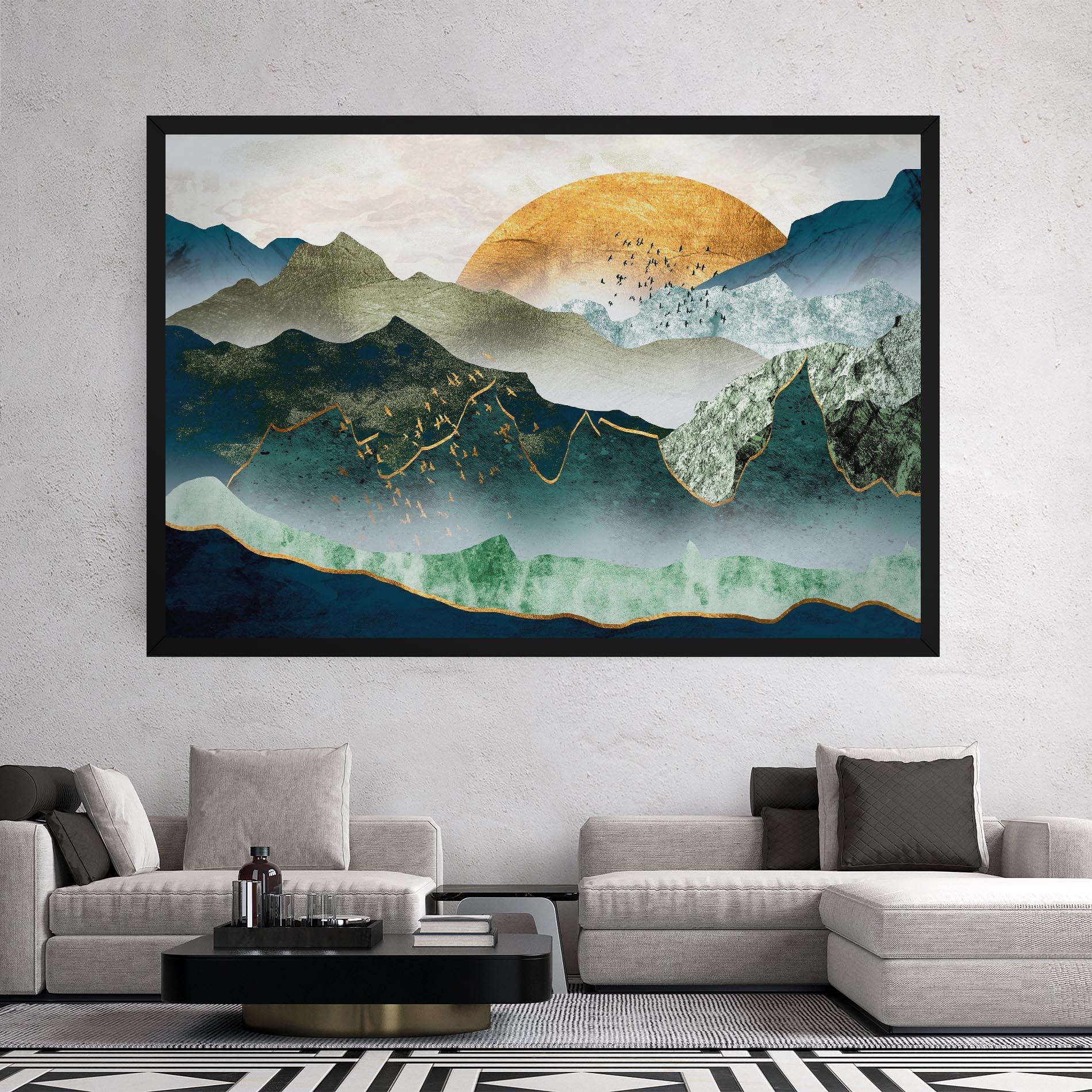 Leinwandbild Golden Mountains mockup 2