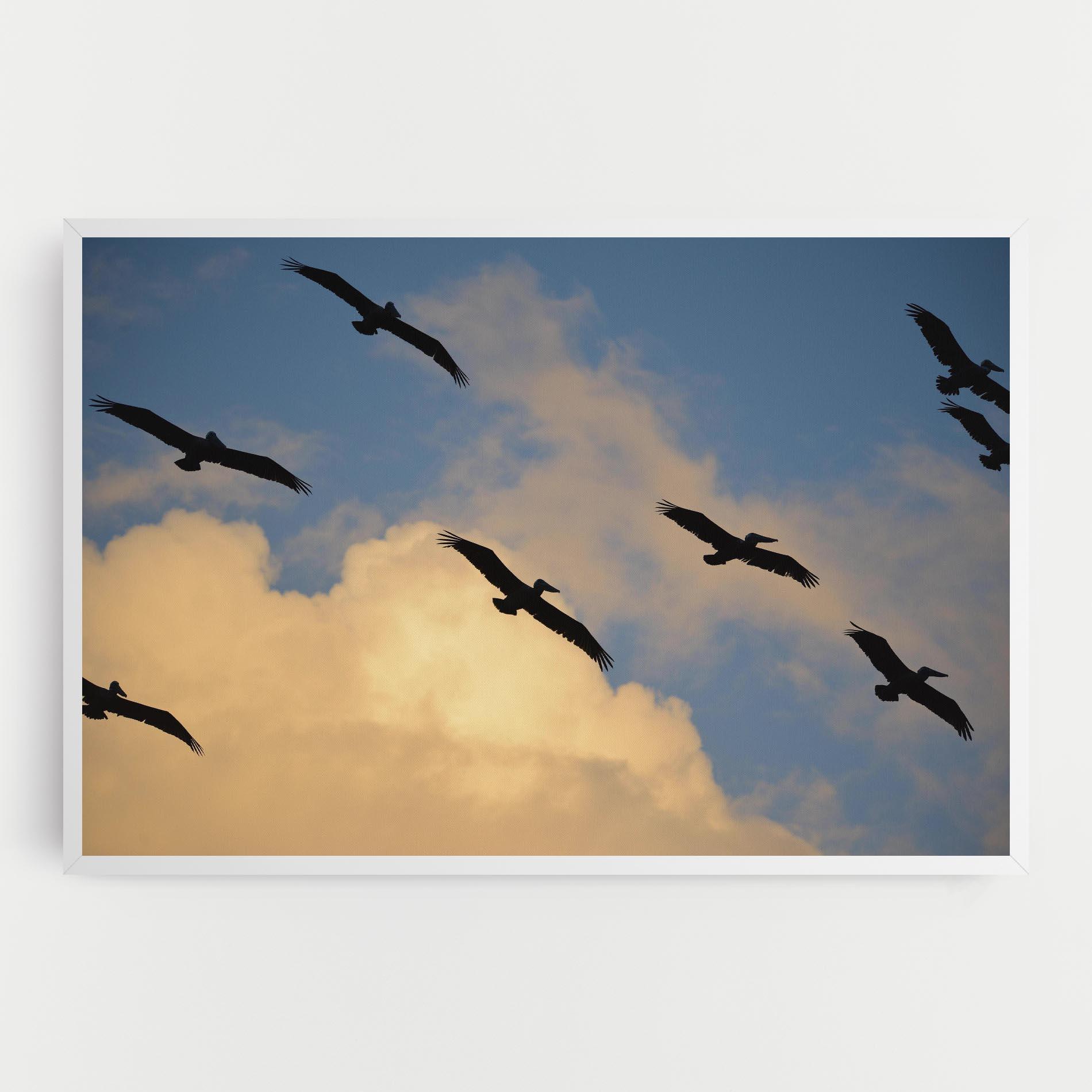 Leinwandbild Bird Shilouette Cloud mockup 0