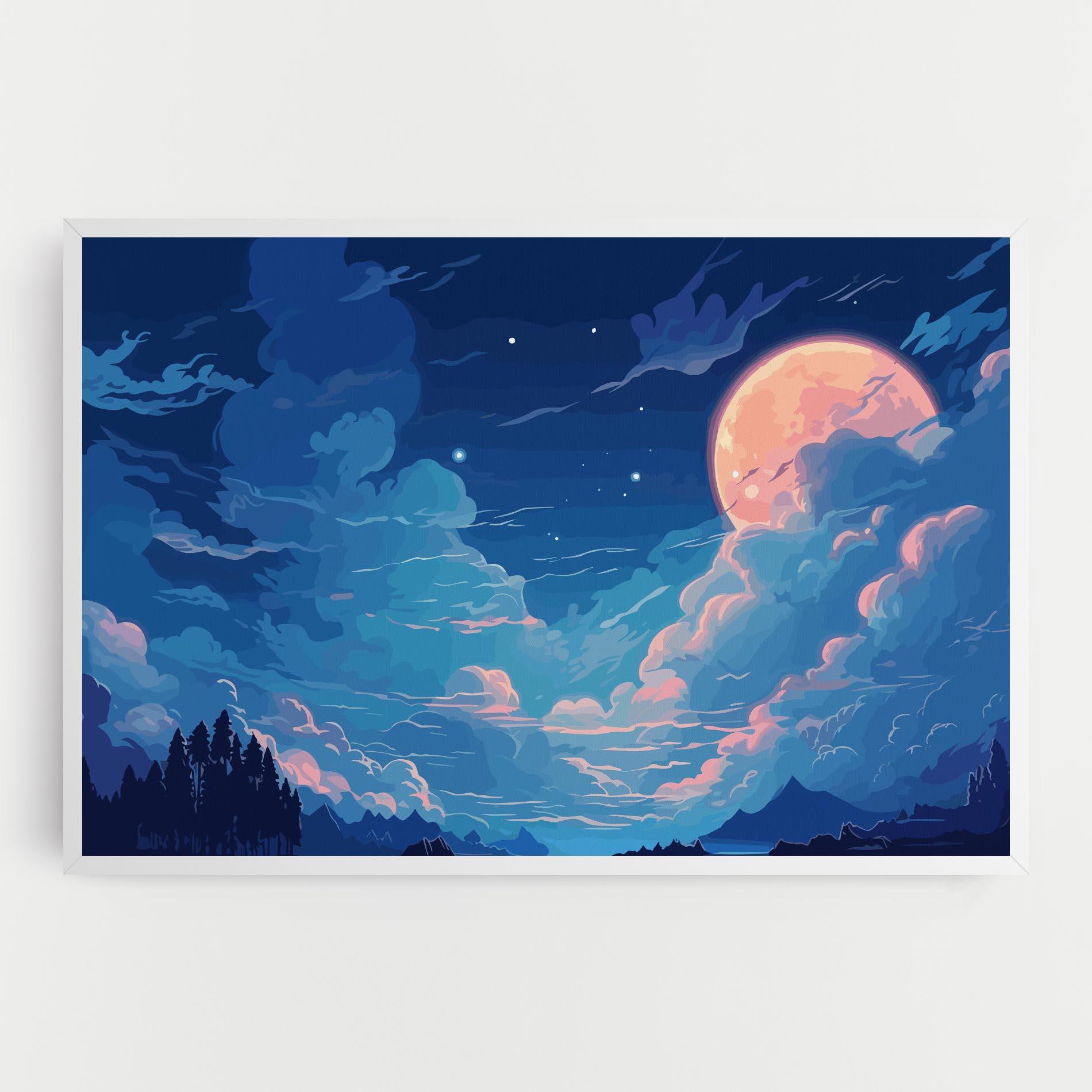 Leinwandbild Blue Cloud Moon mockup 0