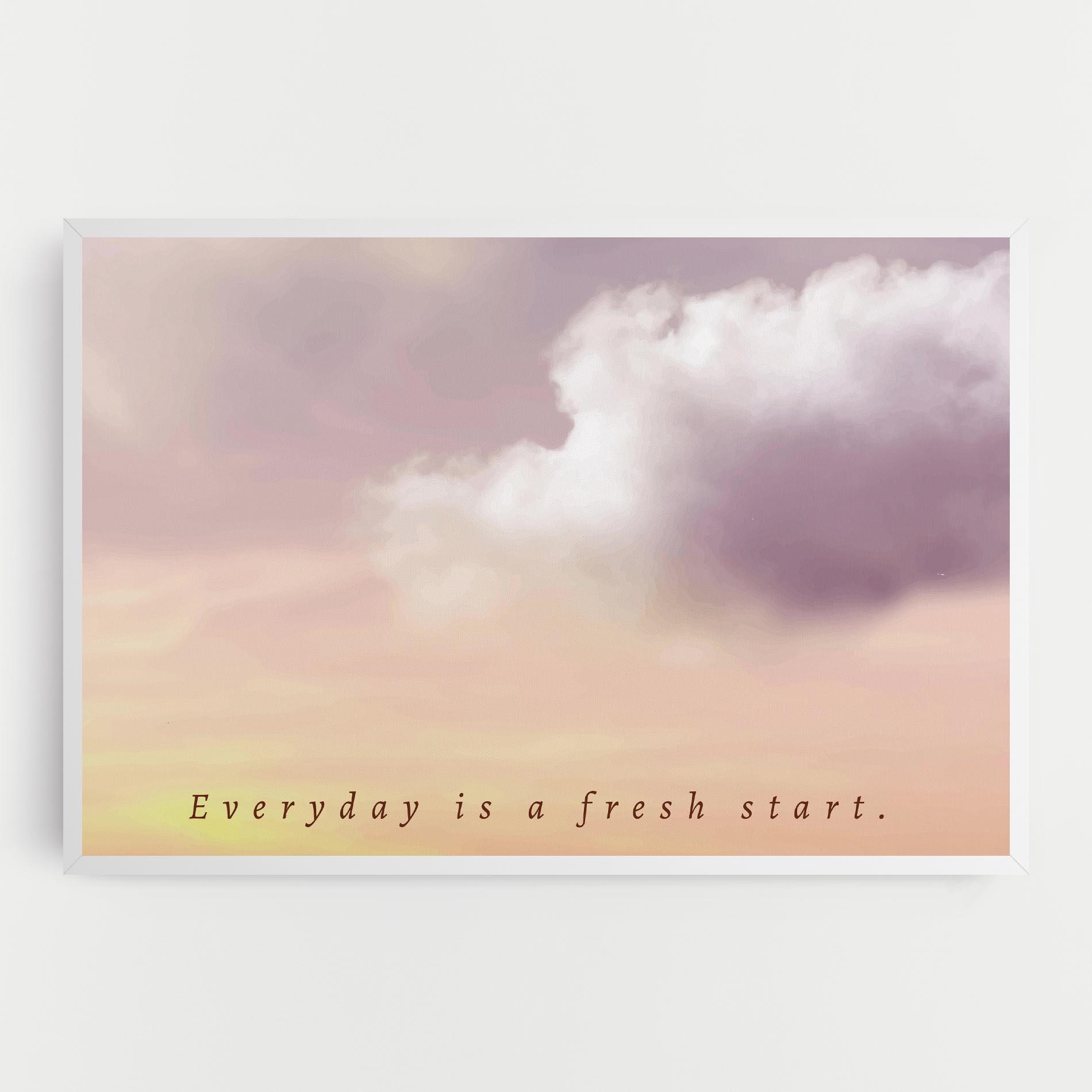 Leinwandbild Clouds Text Cream mockup 0