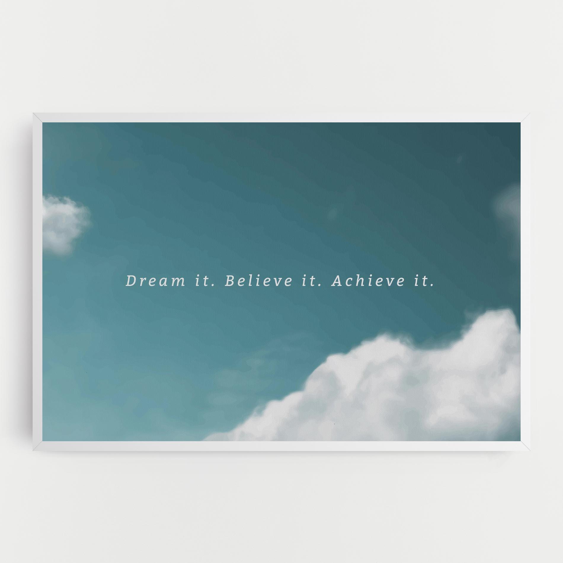 Leinwandbild Clouds Text Green mockup 0