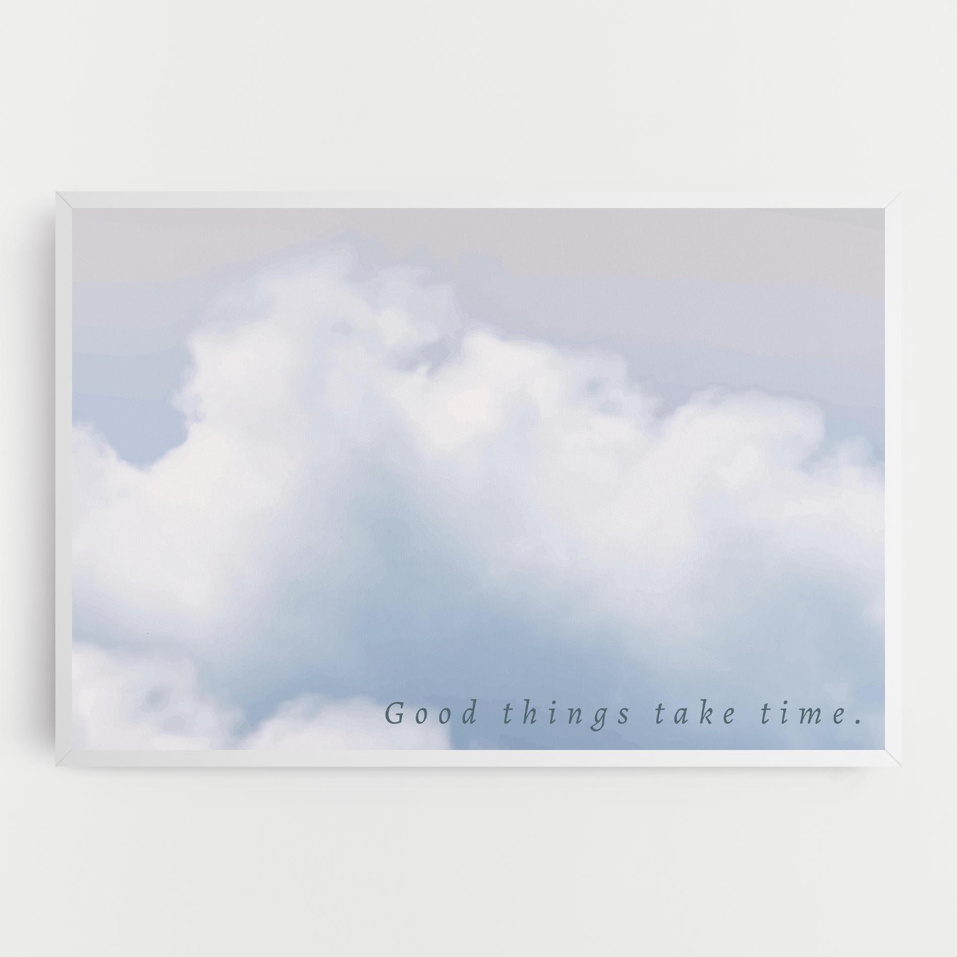 Leinwandbild Clouds Text White mockup 0
