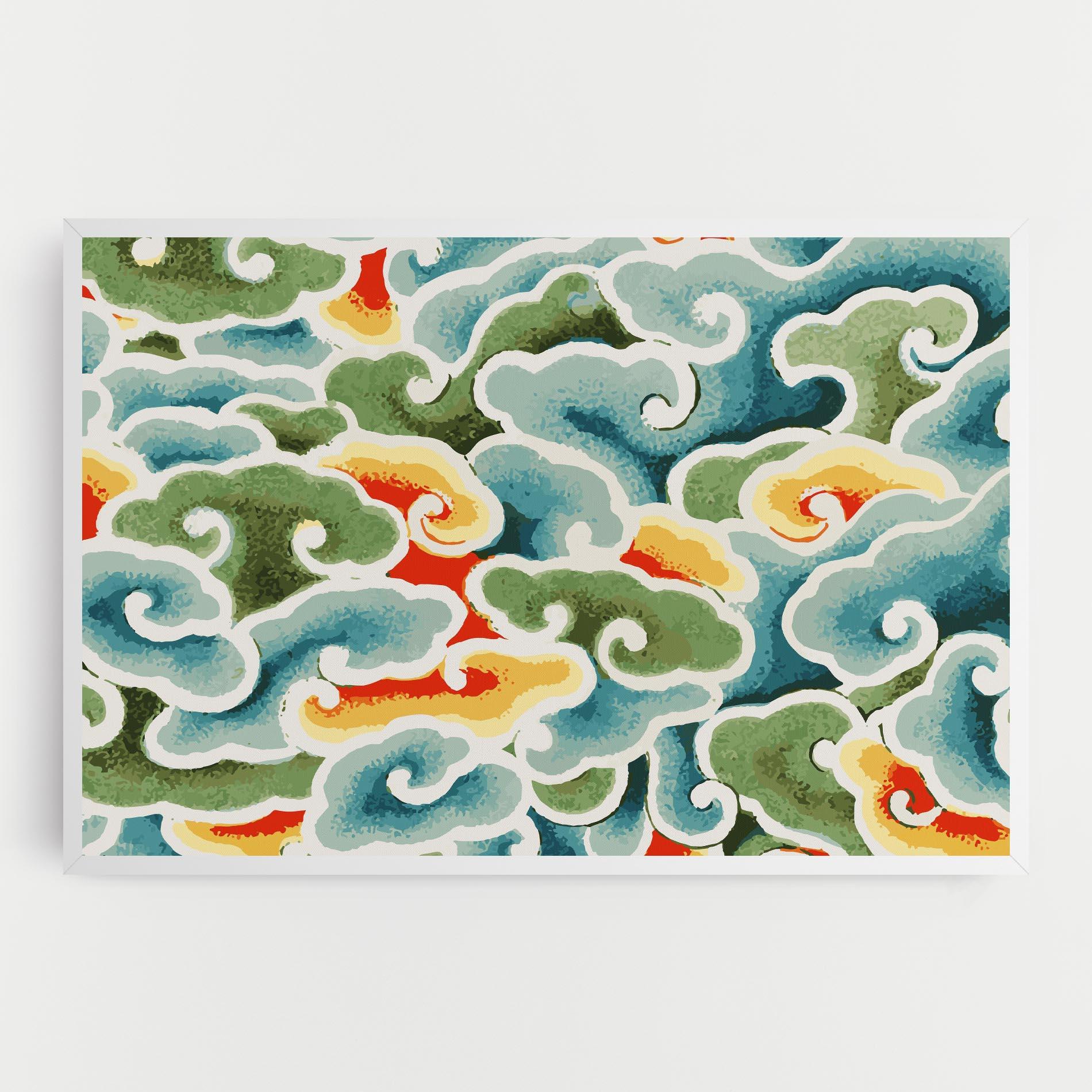 Leinwandbild Green Blue Clouds mockup 0
