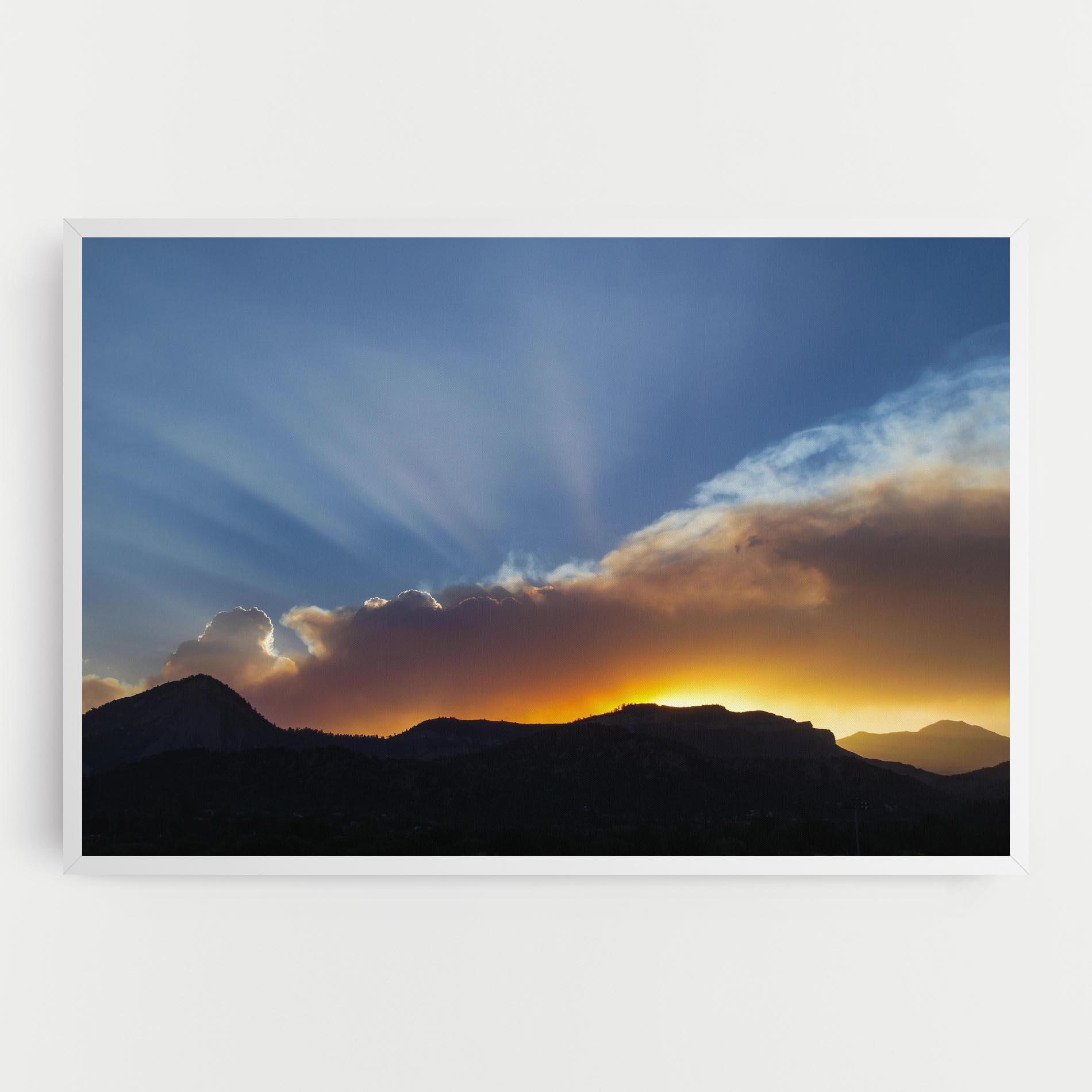 Leinwandbild Mountain Silhouette Sunrise mockup 0