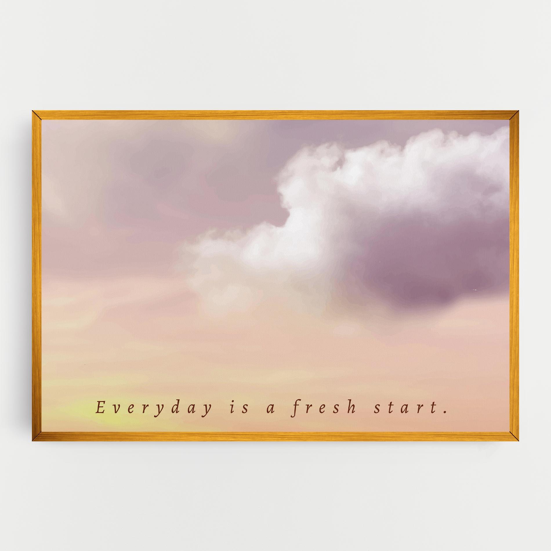 Leinwandbild Clouds Text Cream mockup 0