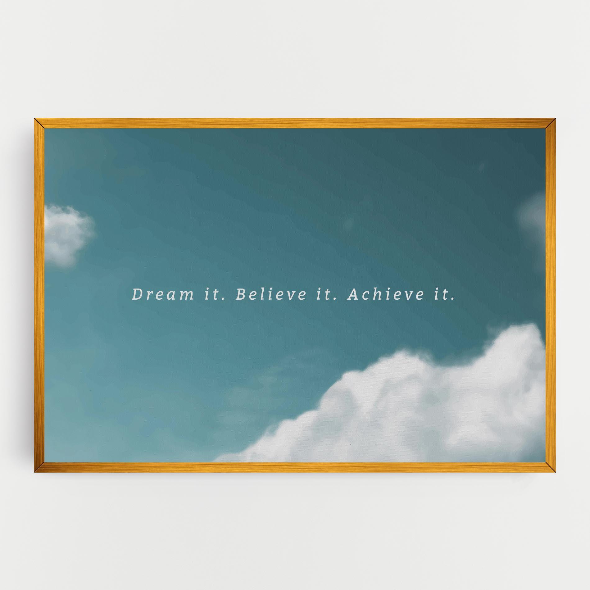 Leinwandbild Clouds Text Green mockup 0