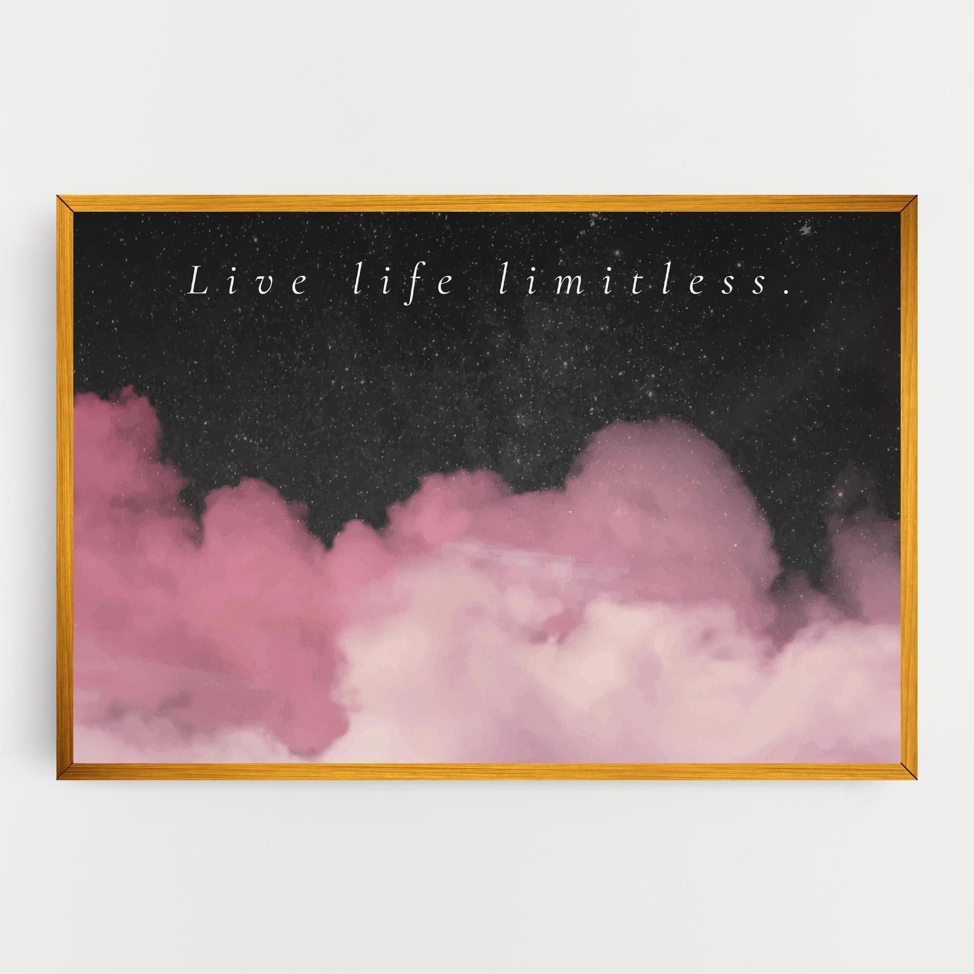 Leinwandbild Clouds Text Pink mockup 0