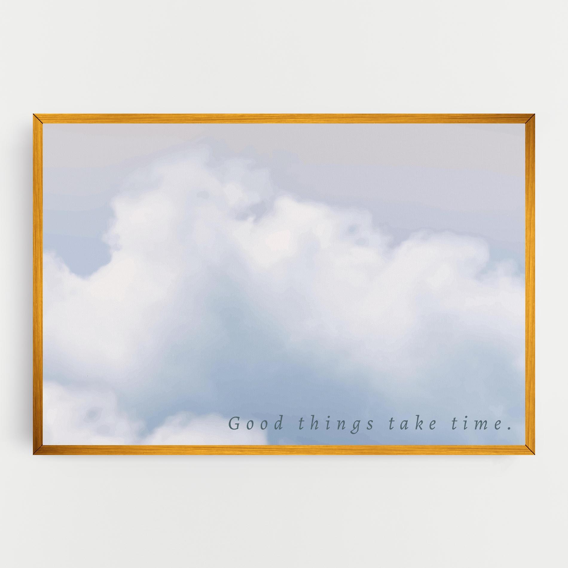 Leinwandbild Clouds Text White mockup 0