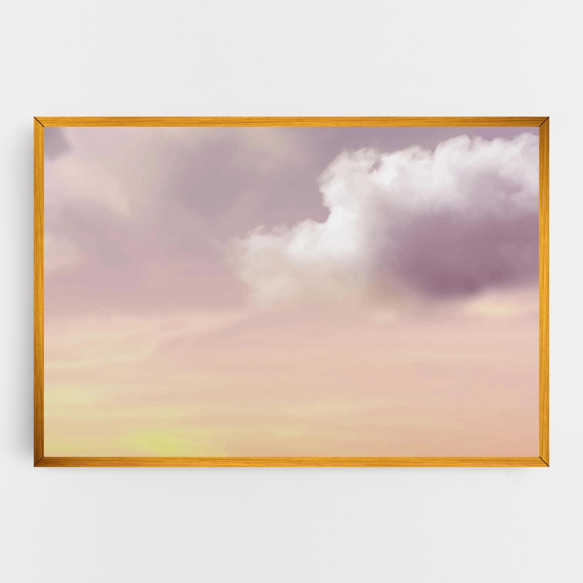 Leinwandbild Clouds Watercolor Cream mockup 0