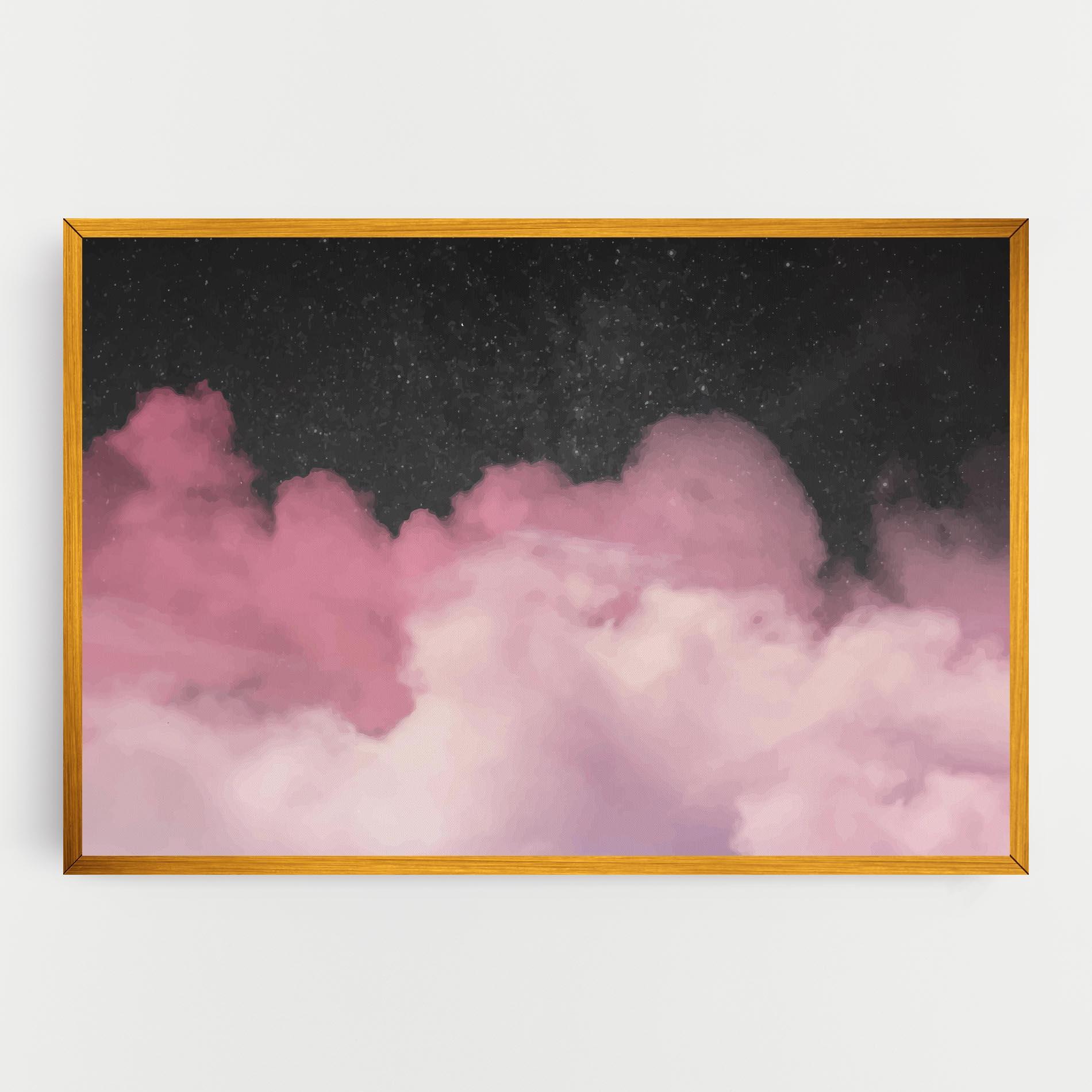 Leinwandbild Clouds Watercolor Purple mockup 0