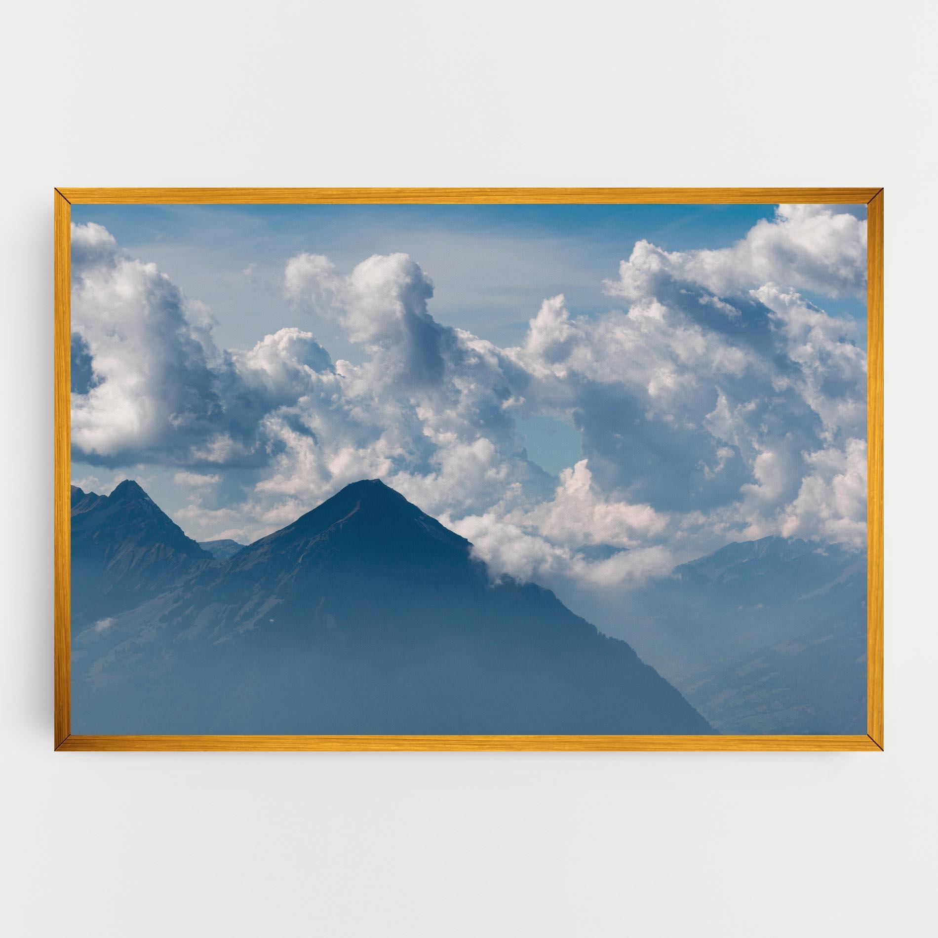 Leinwandbild Cloudy View Mountain mockup 0