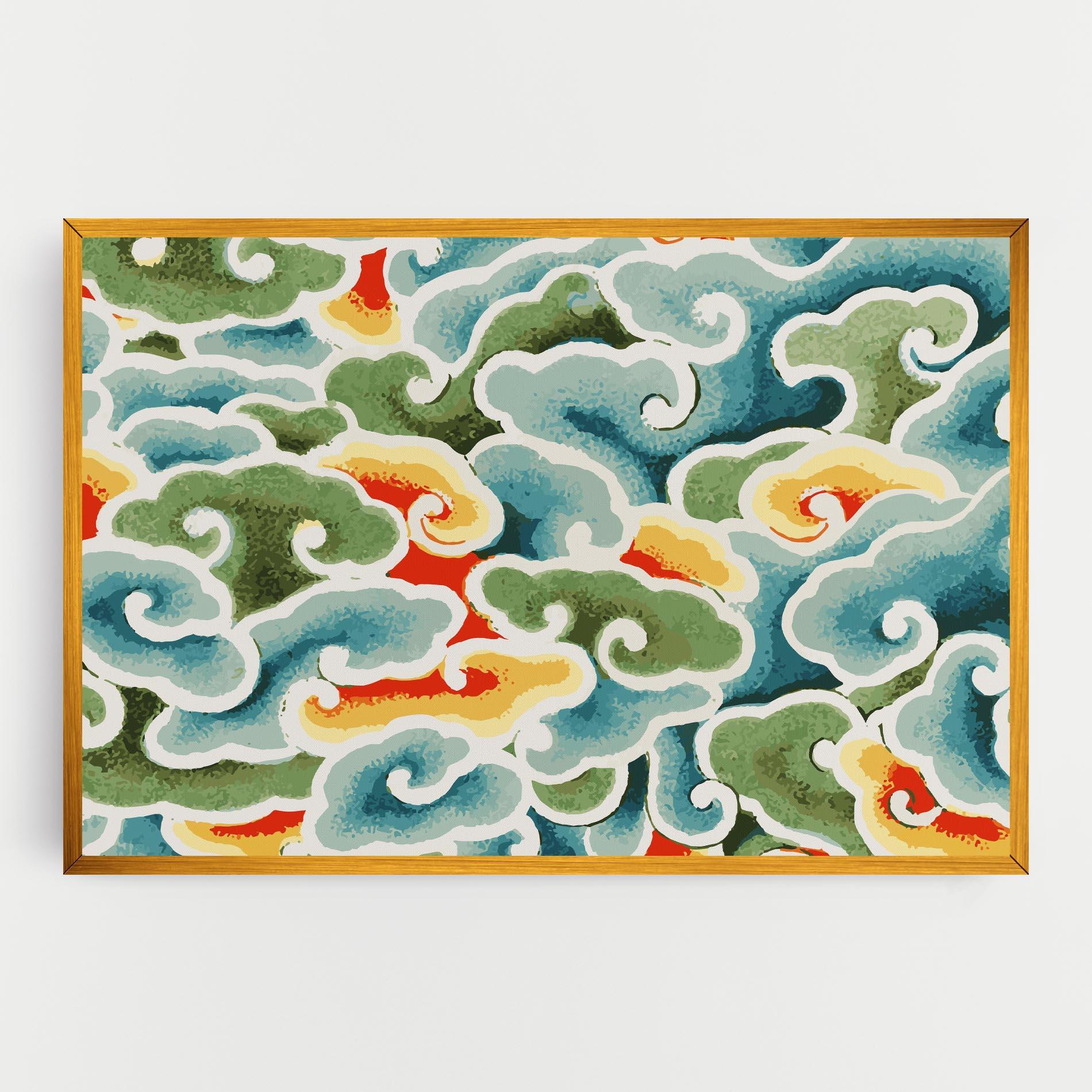 Leinwandbild Green Blue Clouds mockup 0