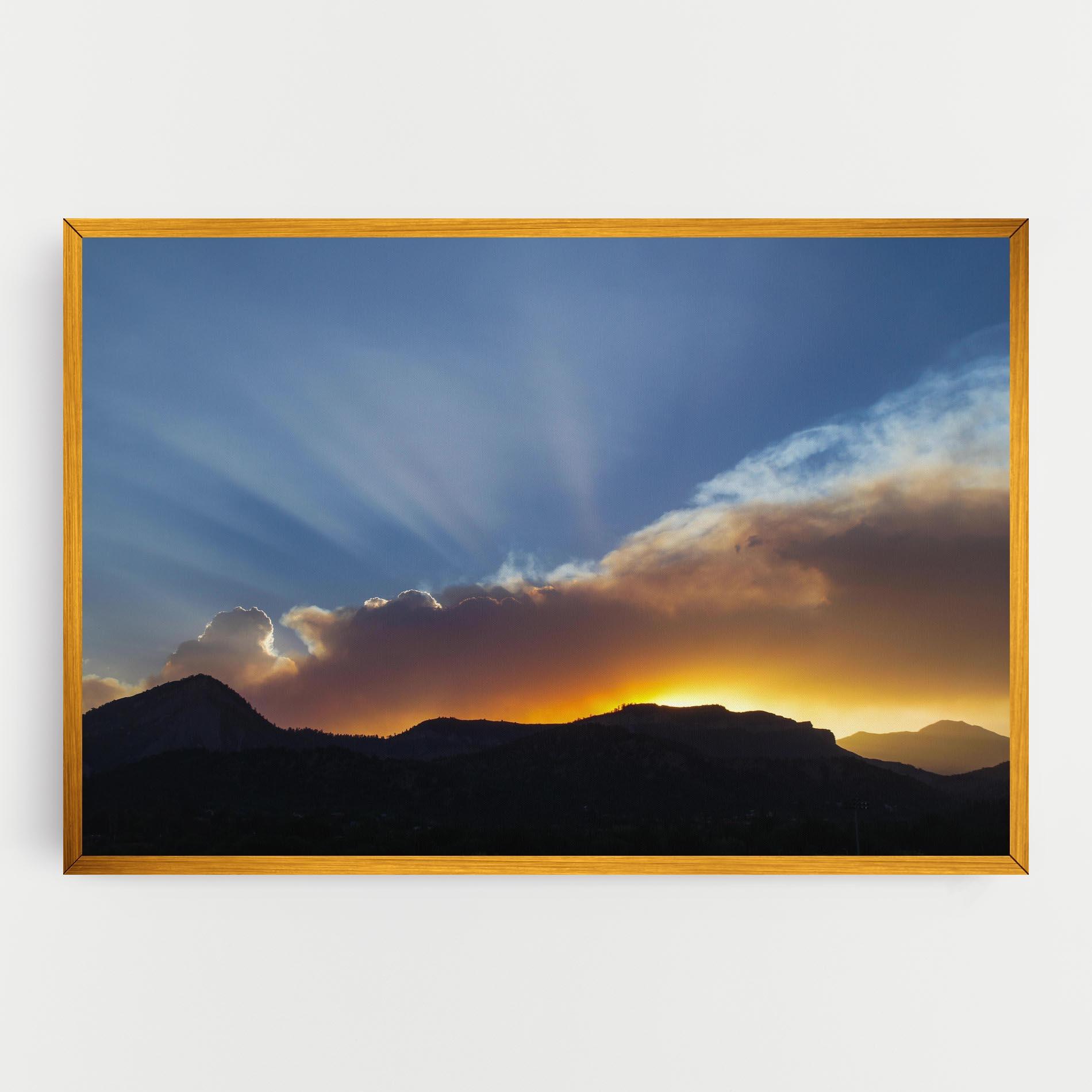 Leinwandbild Mountain Silhouette Sunrise mockup 0