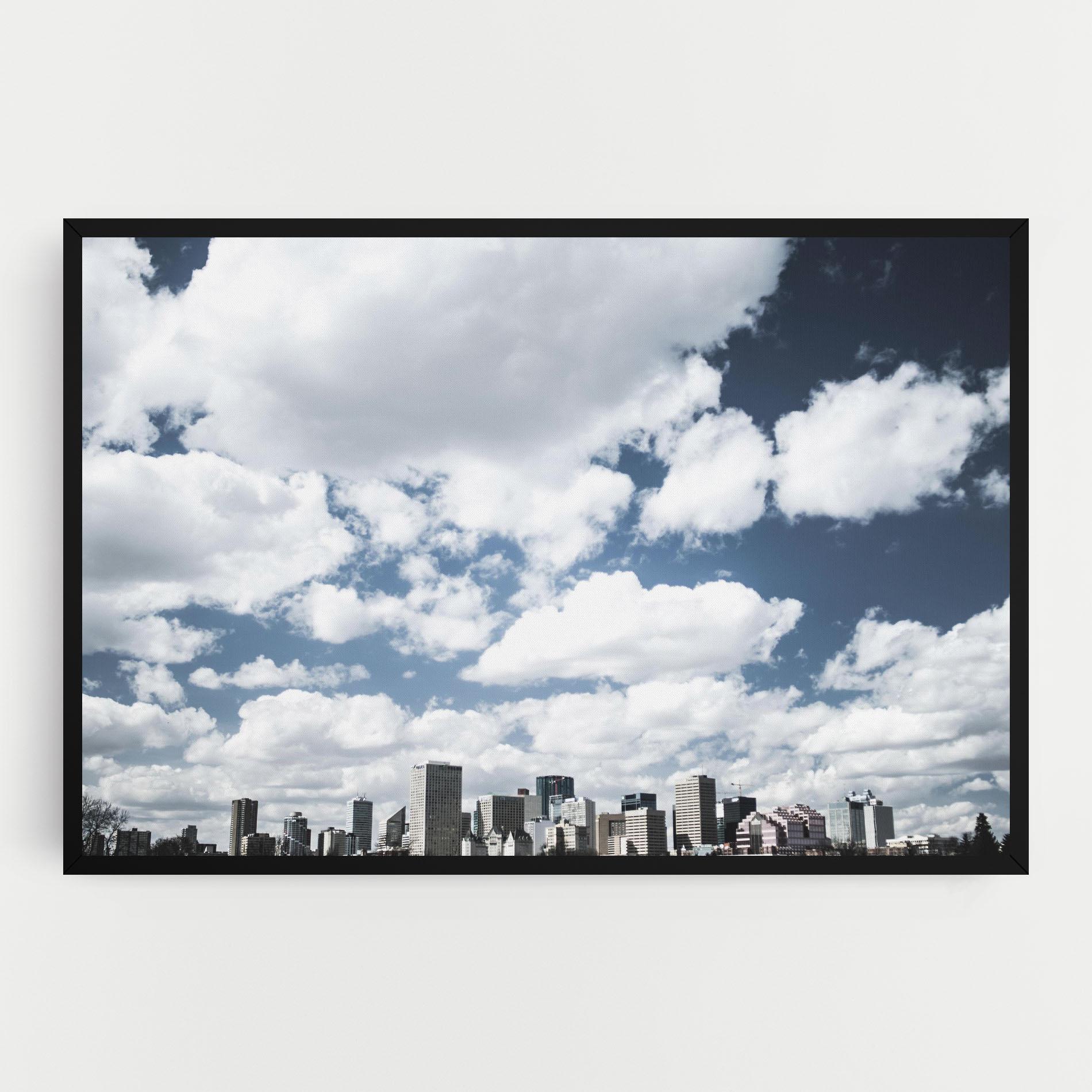 Leinwandbild Clouds Over City mockup 0