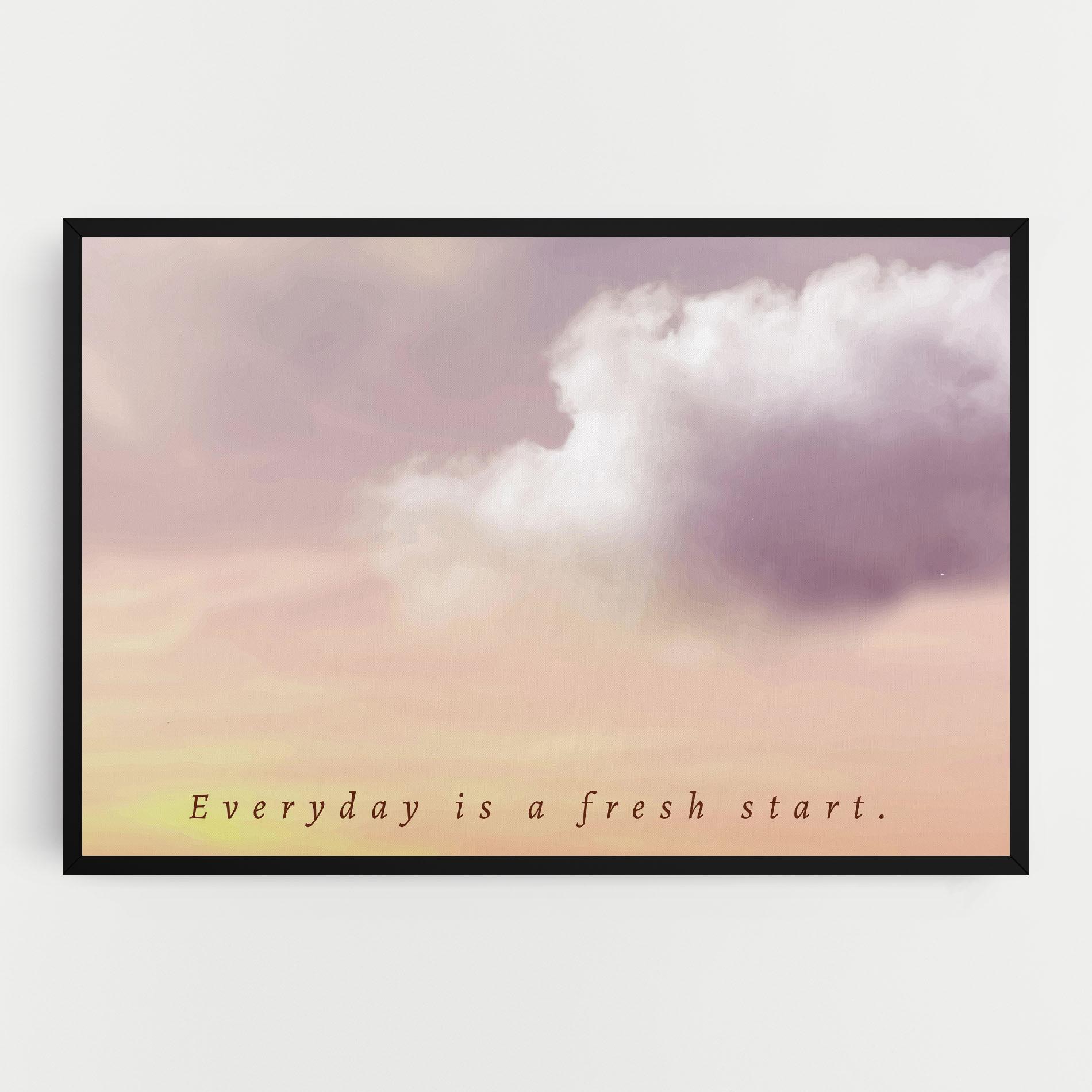 Leinwandbild Clouds Text Cream mockup 0