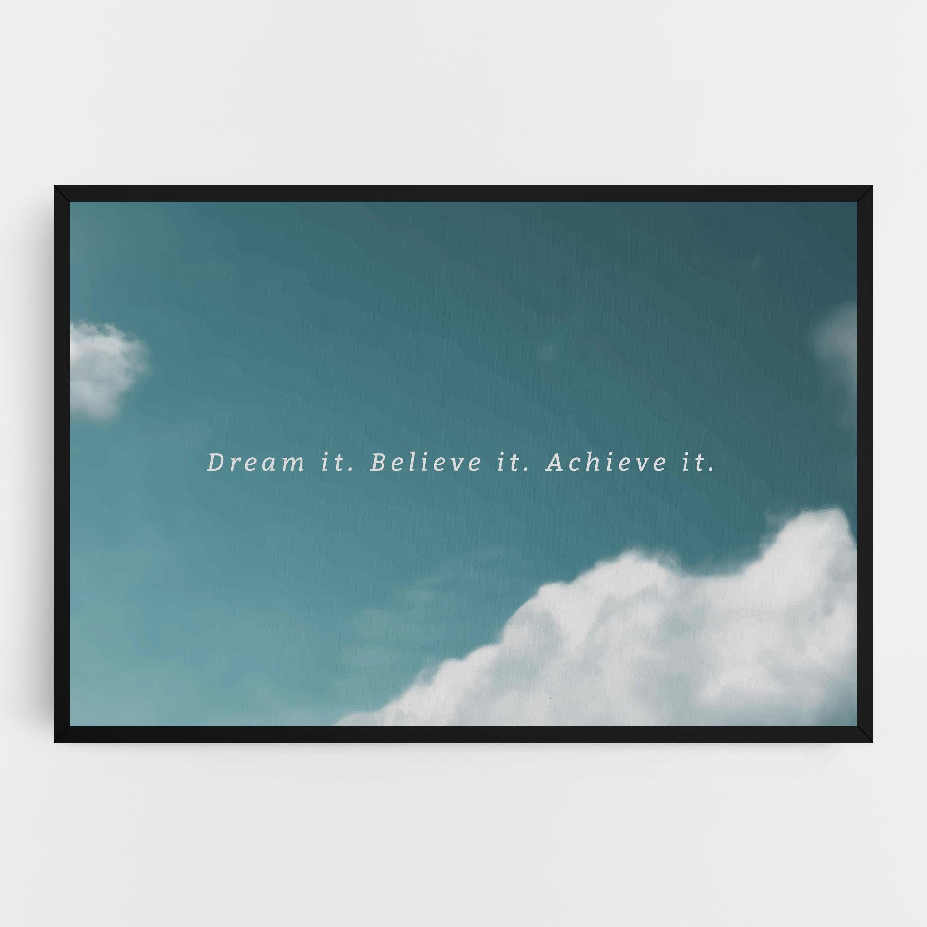 Leinwandbild Clouds Text Green mockup 0