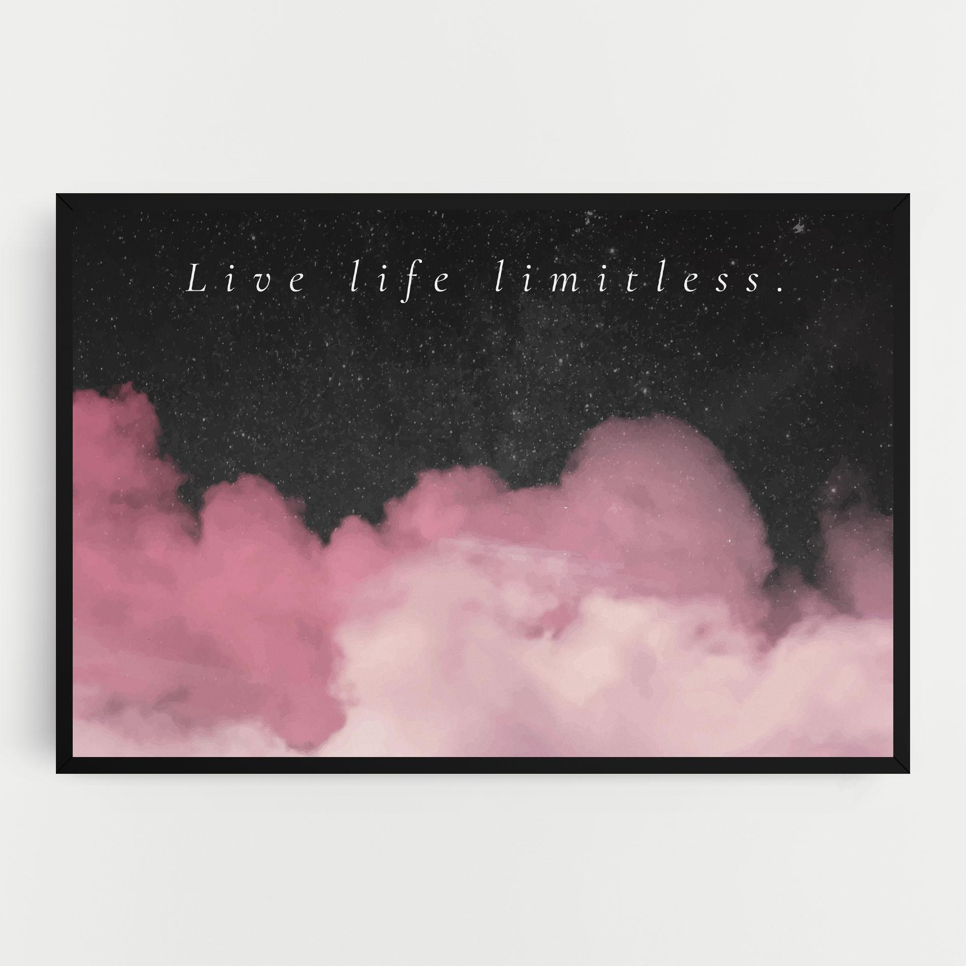 Leinwandbild Clouds Text Pink mockup 0
