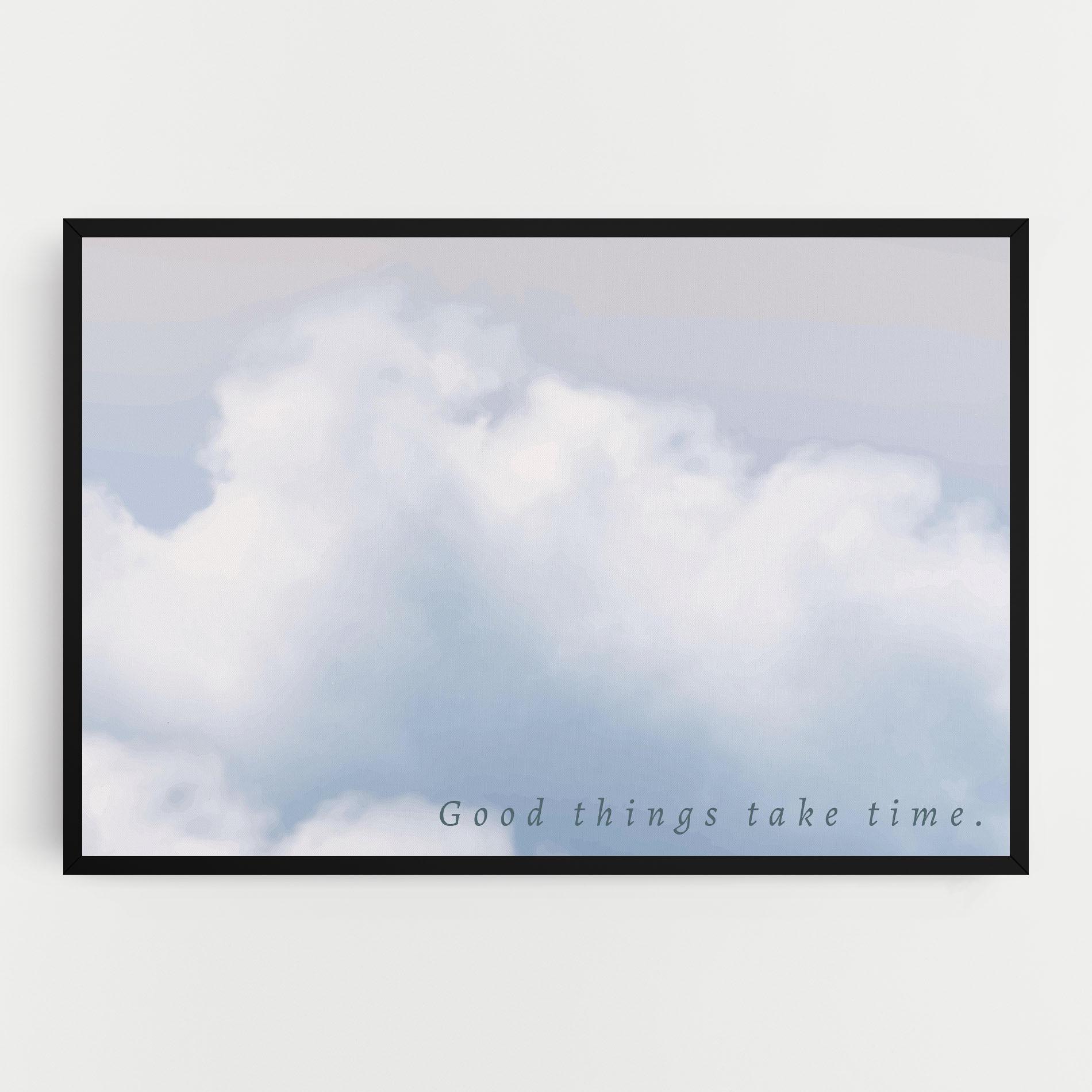 Leinwandbild Clouds Text White mockup 0