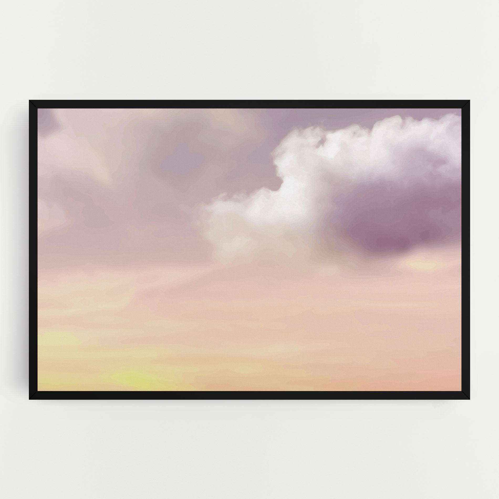 Leinwandbild Clouds Watercolor Cream mockup 0