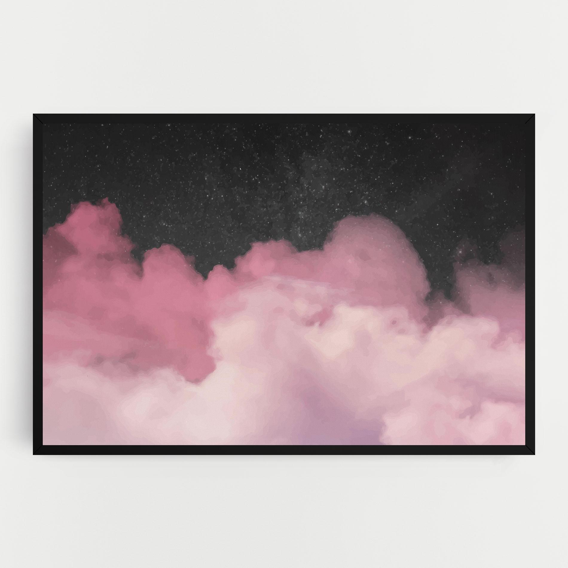 Leinwandbild Clouds Watercolor Purple mockup 0