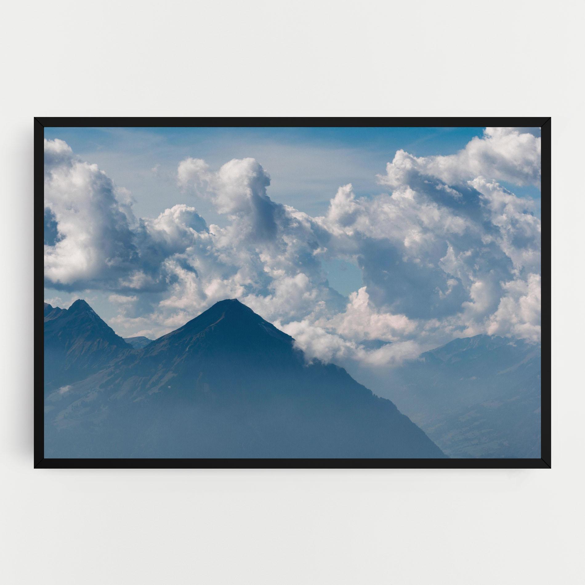 Leinwandbild Cloudy View Mountain mockup 0