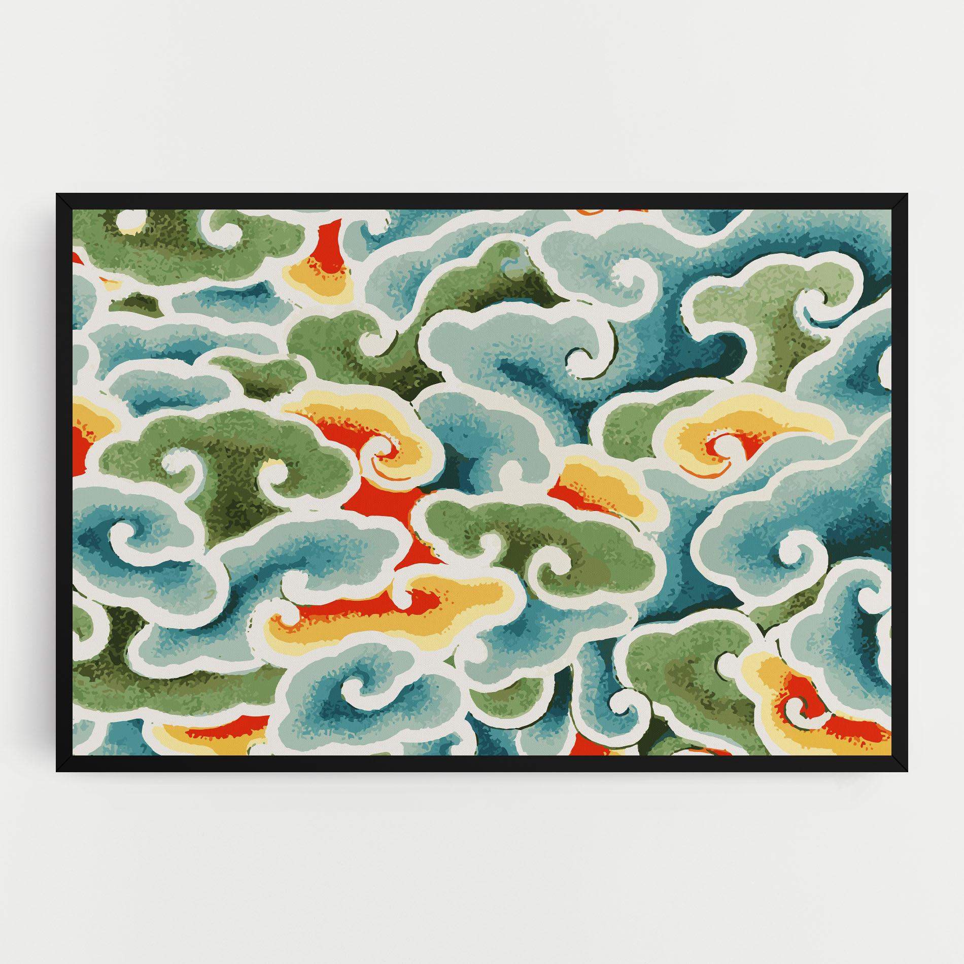 Leinwandbild Green Blue Clouds mockup 0