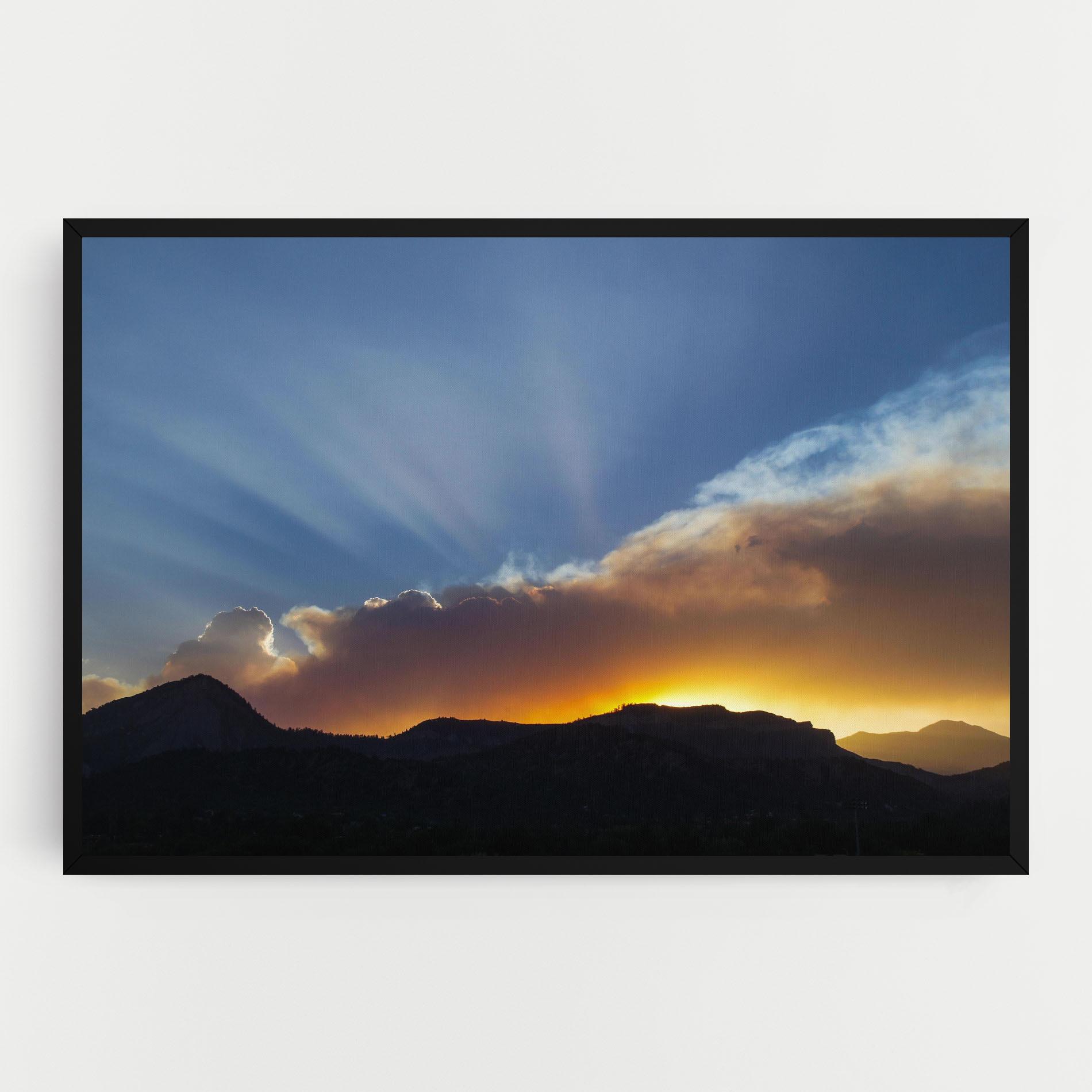 Leinwandbild Mountain Silhouette Sunrise mockup 0