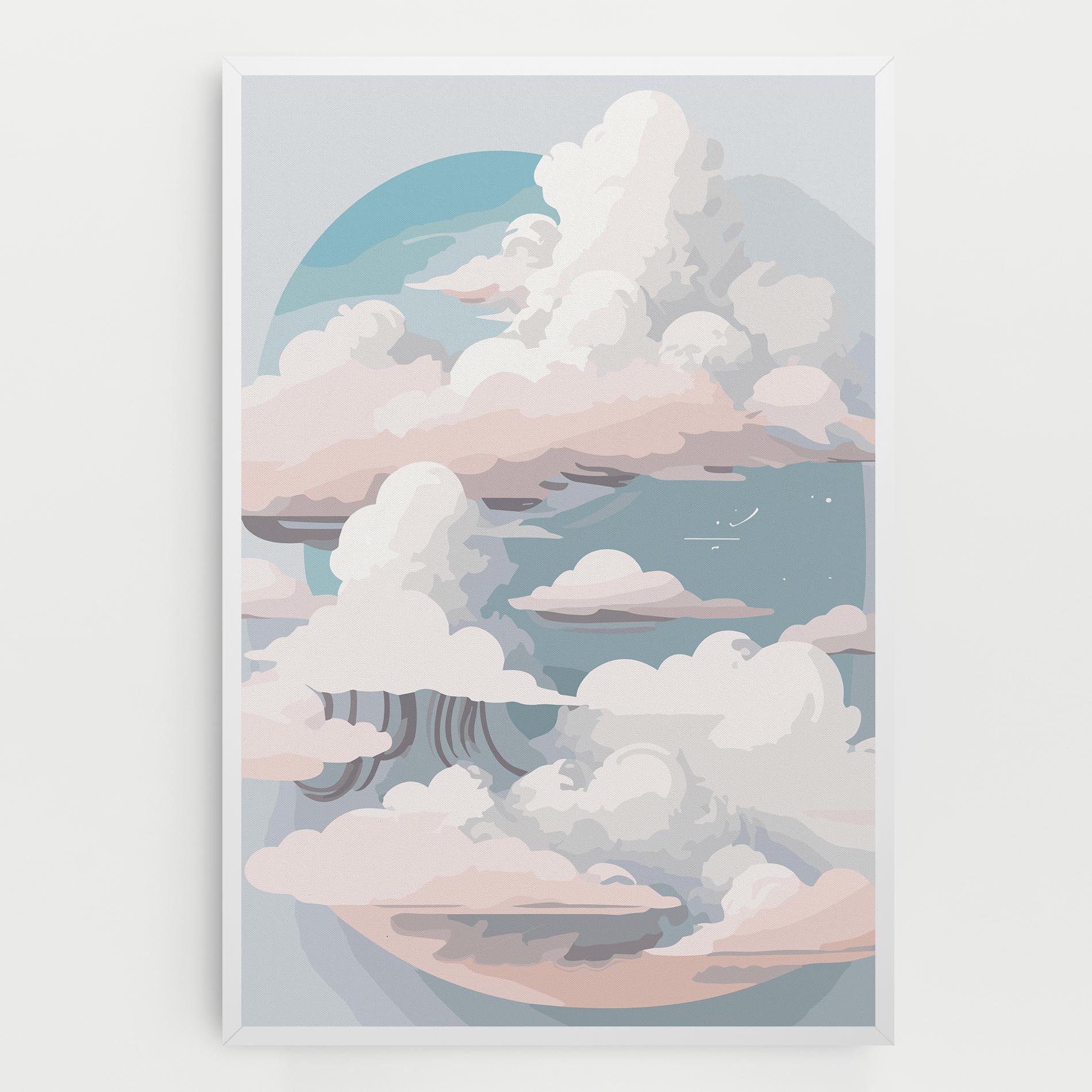 Leinwandbild Cloud White Art mockup 0