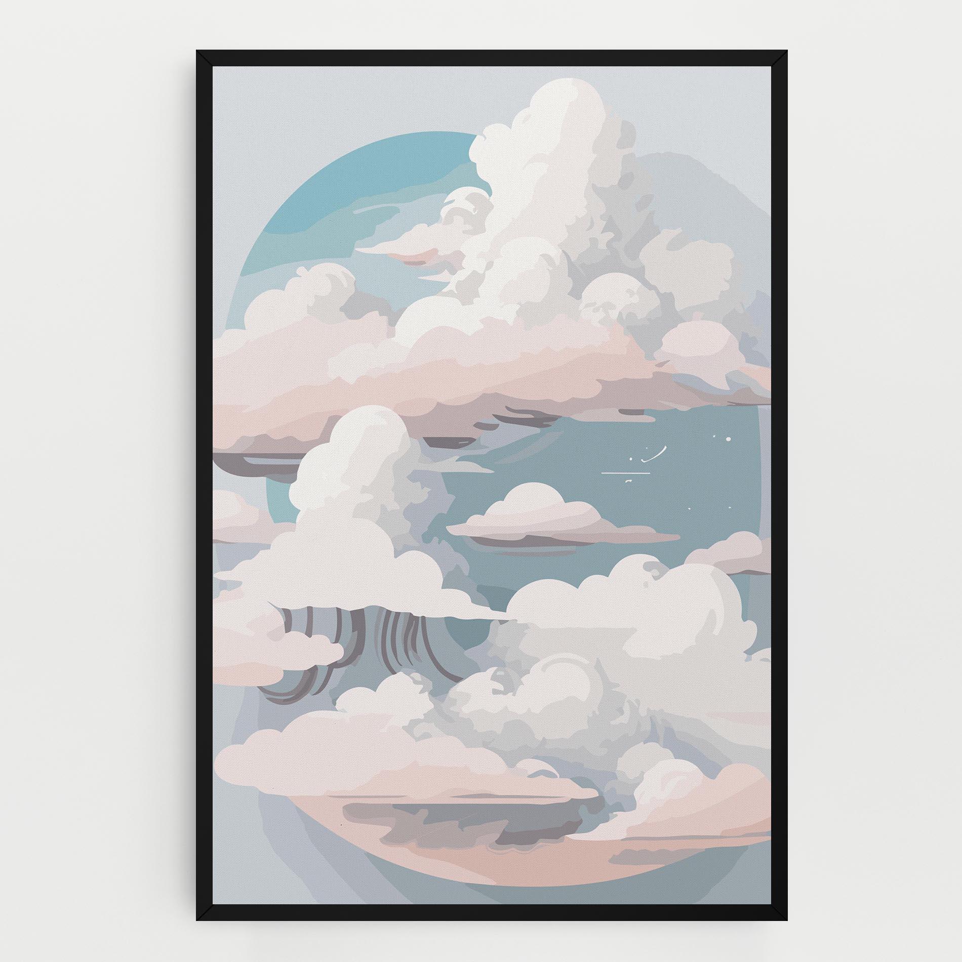 Leinwandbild Cloud White Art mockup 0