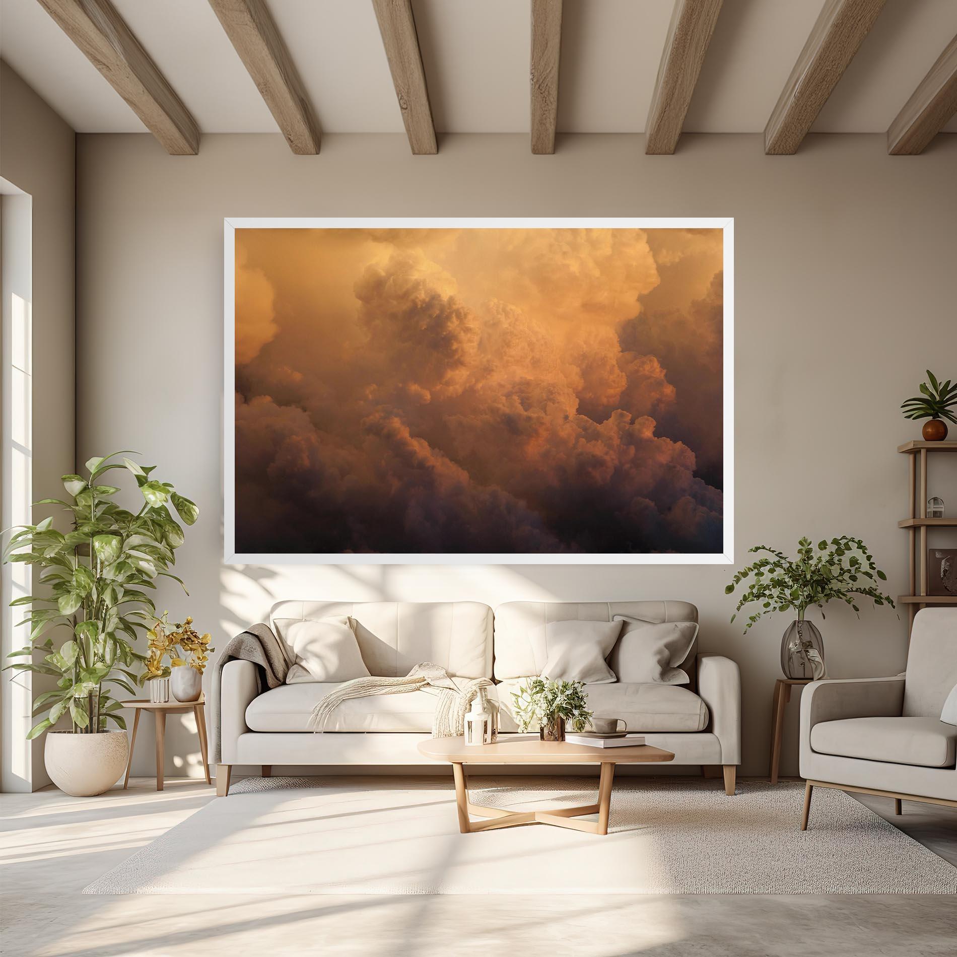 Leinwandbild Brown Orange Clouds mockup 6