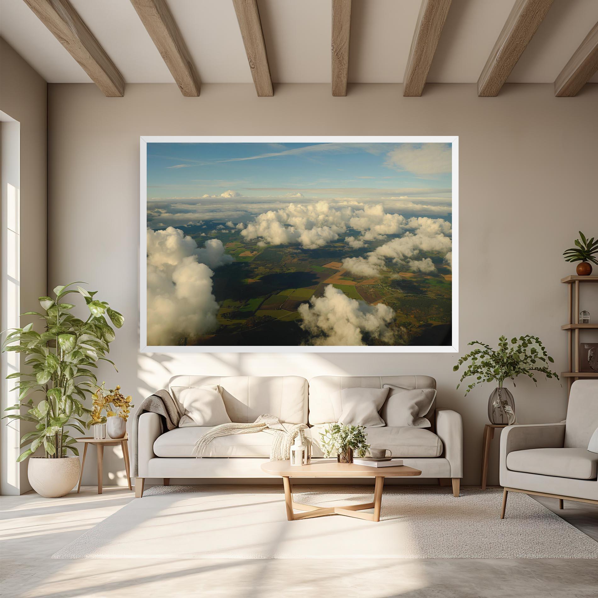 Leinwandbild Clouds View From Plane mockup 6