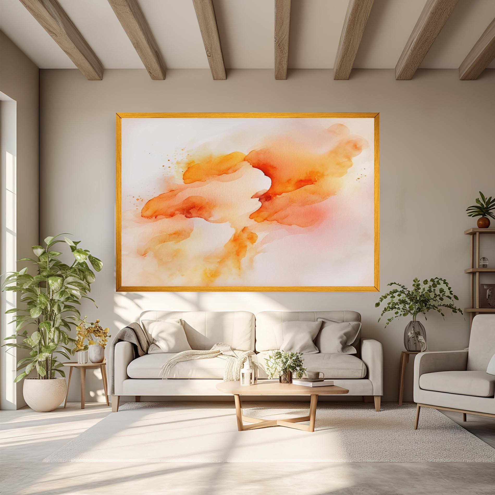 Leinwandbild Abstract Orange Cloud mockup 6