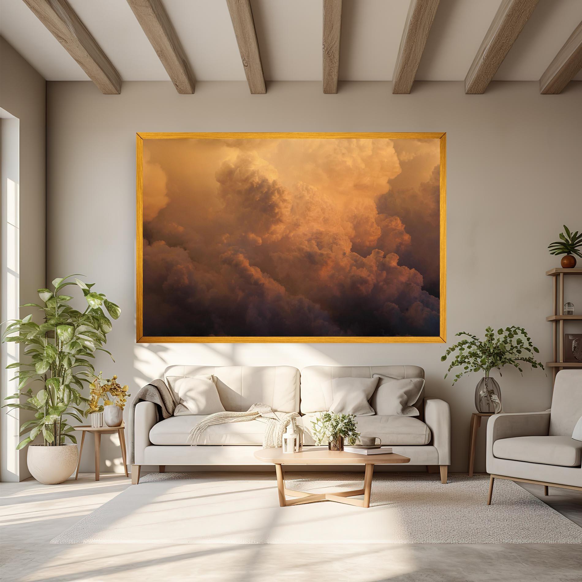 Leinwandbild Brown Orange Clouds mockup 6