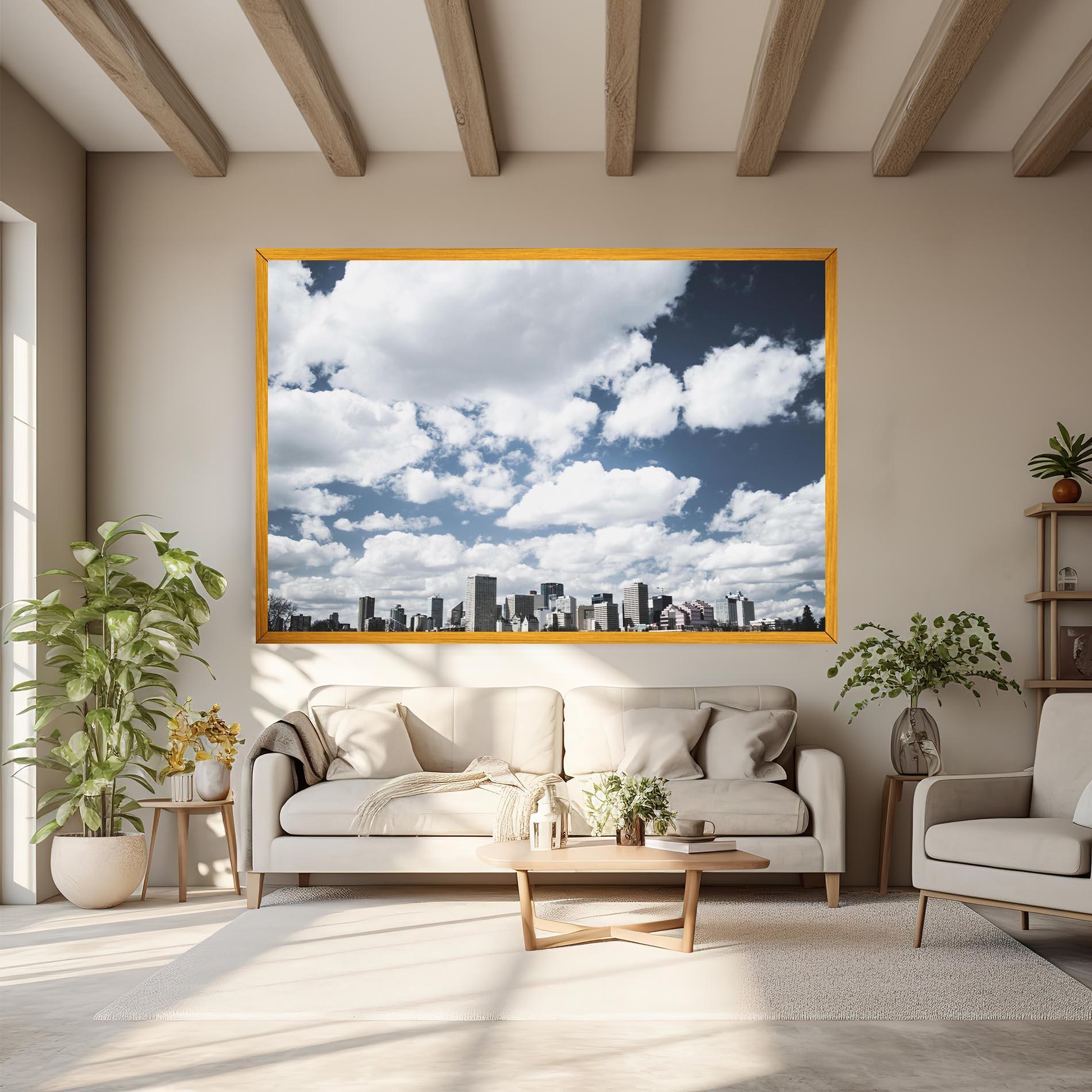 Leinwandbild Clouds Over City mockup 6