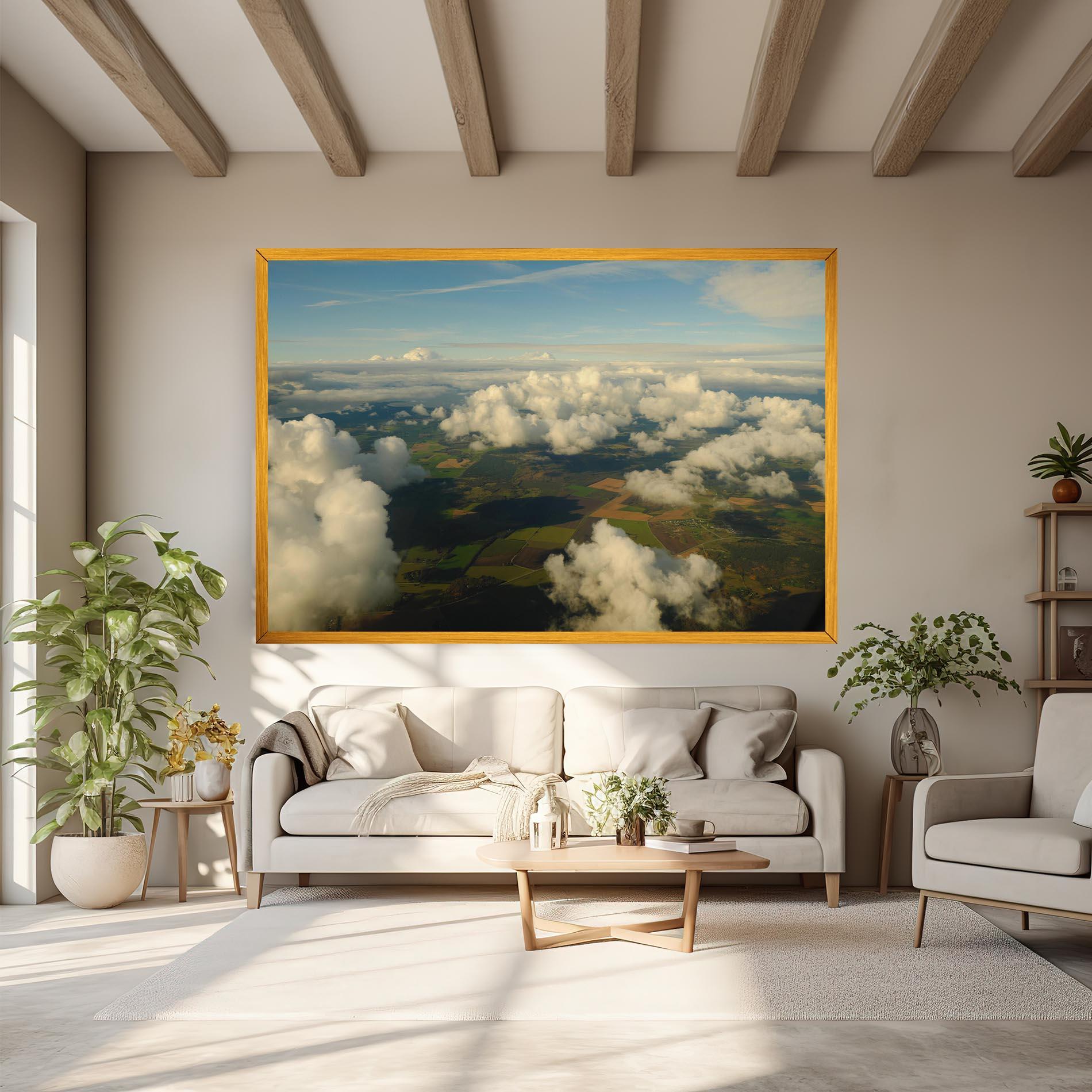 Leinwandbild Clouds View From Plane mockup 6