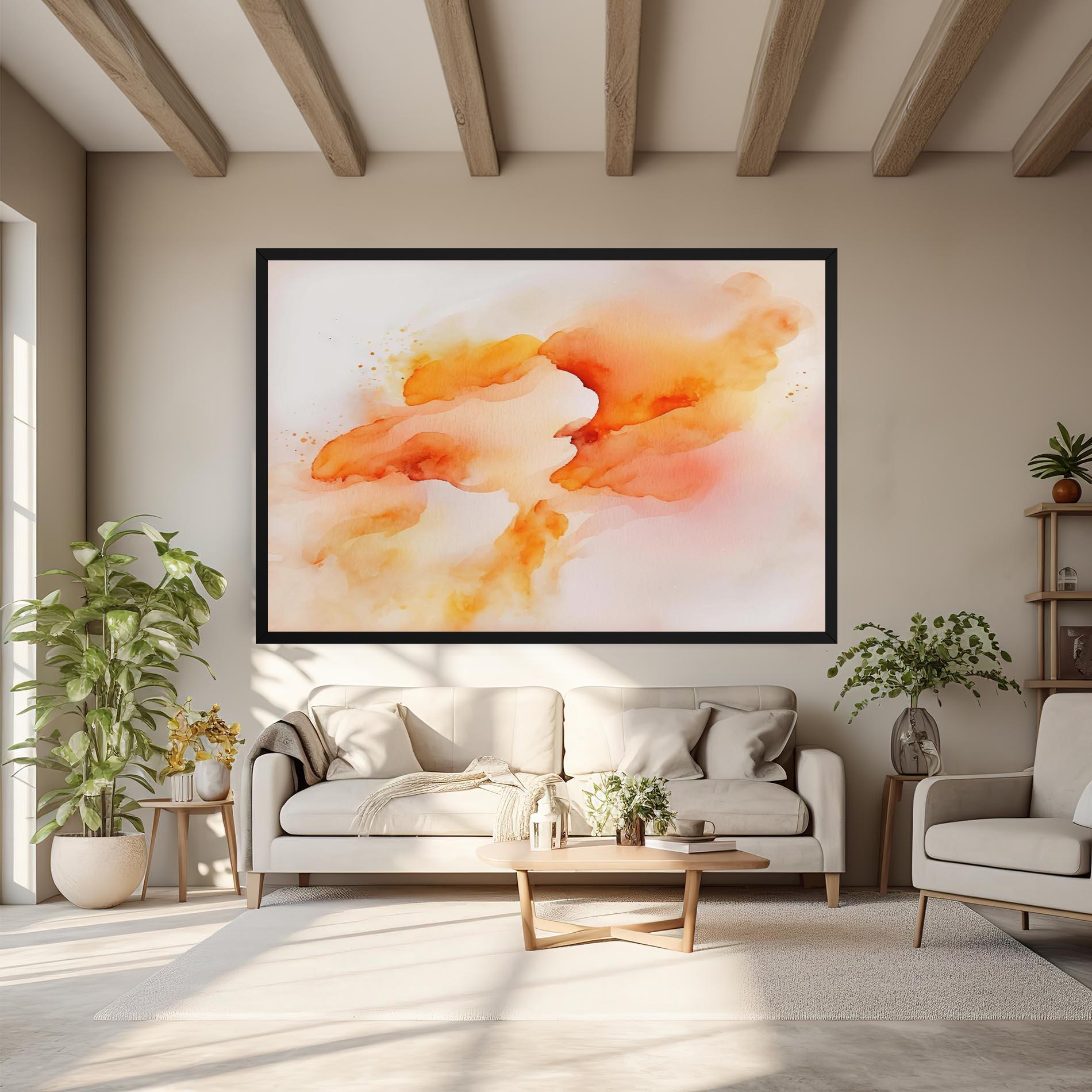 Leinwandbild Abstract Orange Cloud mockup 6