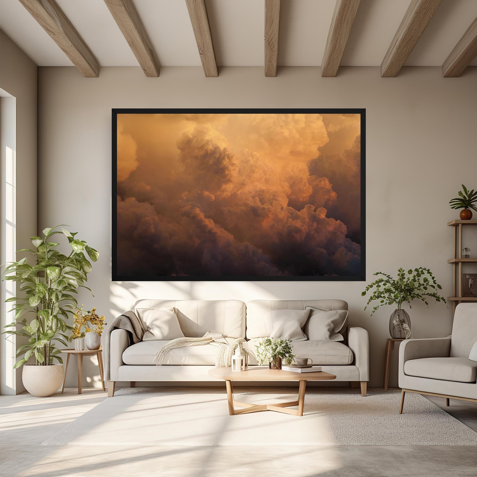 Leinwandbild Brown Orange Clouds mockup 6